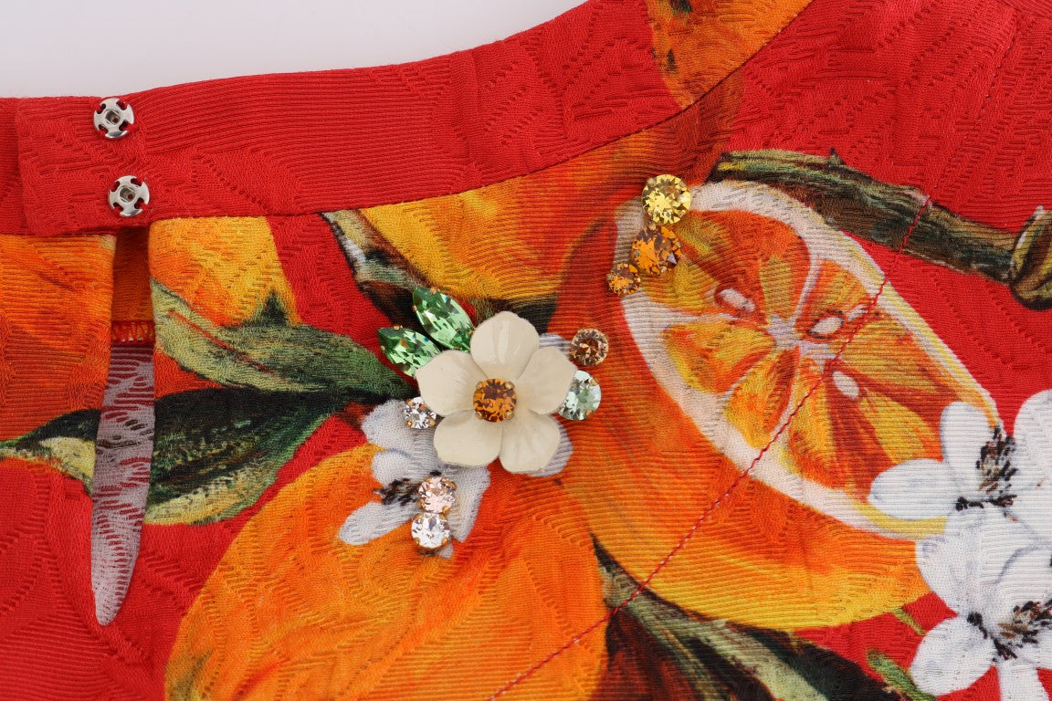 Dolce & Gabbana orange blouse with crystal embellishment-5