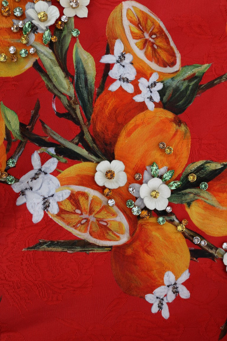 Dolce & Gabbana orange blouse with crystal embellishment-6