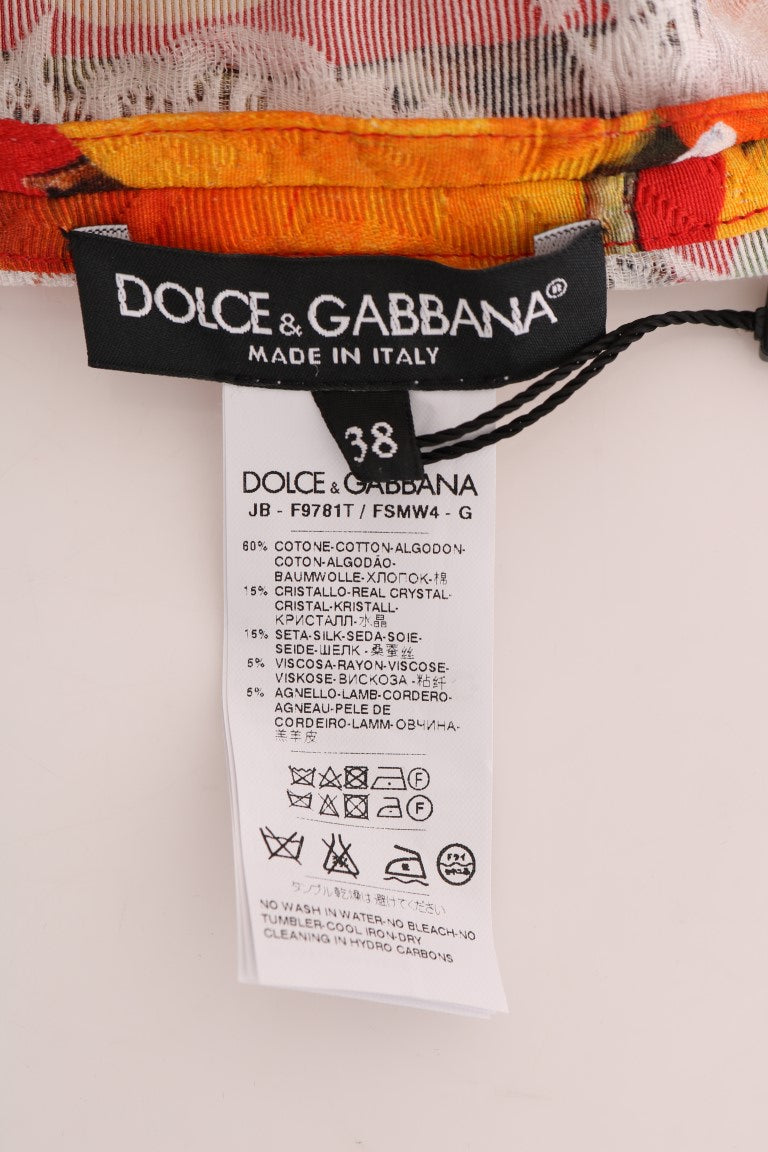 Dolce & Gabbana orange blouse with crystal embellishment-8