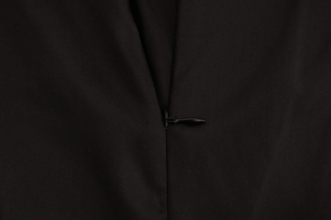 Dolce & Gabbana Schwarzes Seidennetz-Top mit floraler Spitze-5