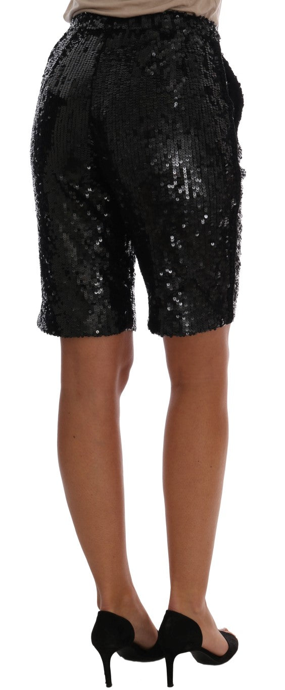 Shorts de moda con lentejuelas negras de Dolce & Gabbana-3