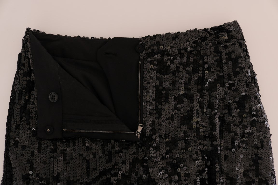 Shorts de moda con lentejuelas negras de Dolce & Gabbana-4
