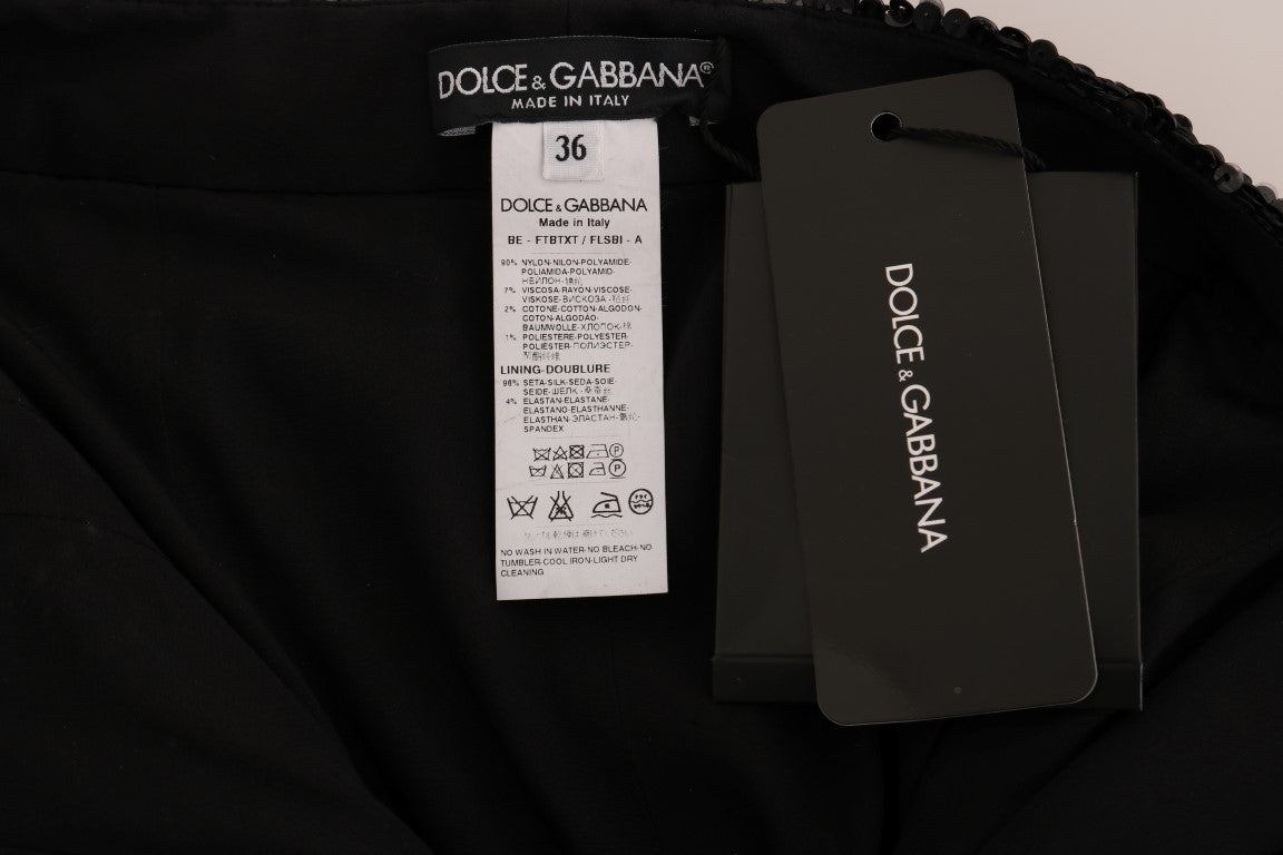 Shorts de moda con lentejuelas negras de Dolce & Gabbana-6