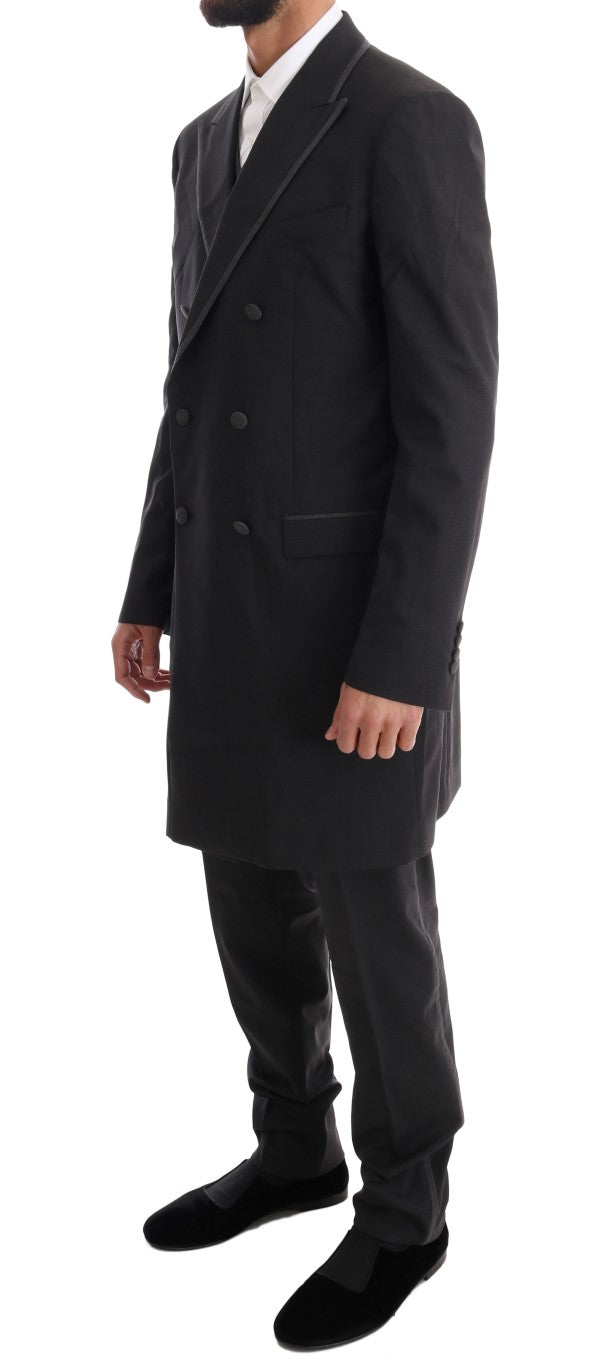 Dolce & Gabbana Grauer Woll-Stretch-3-Stück-Anzug mit zwei Knöpfen-2