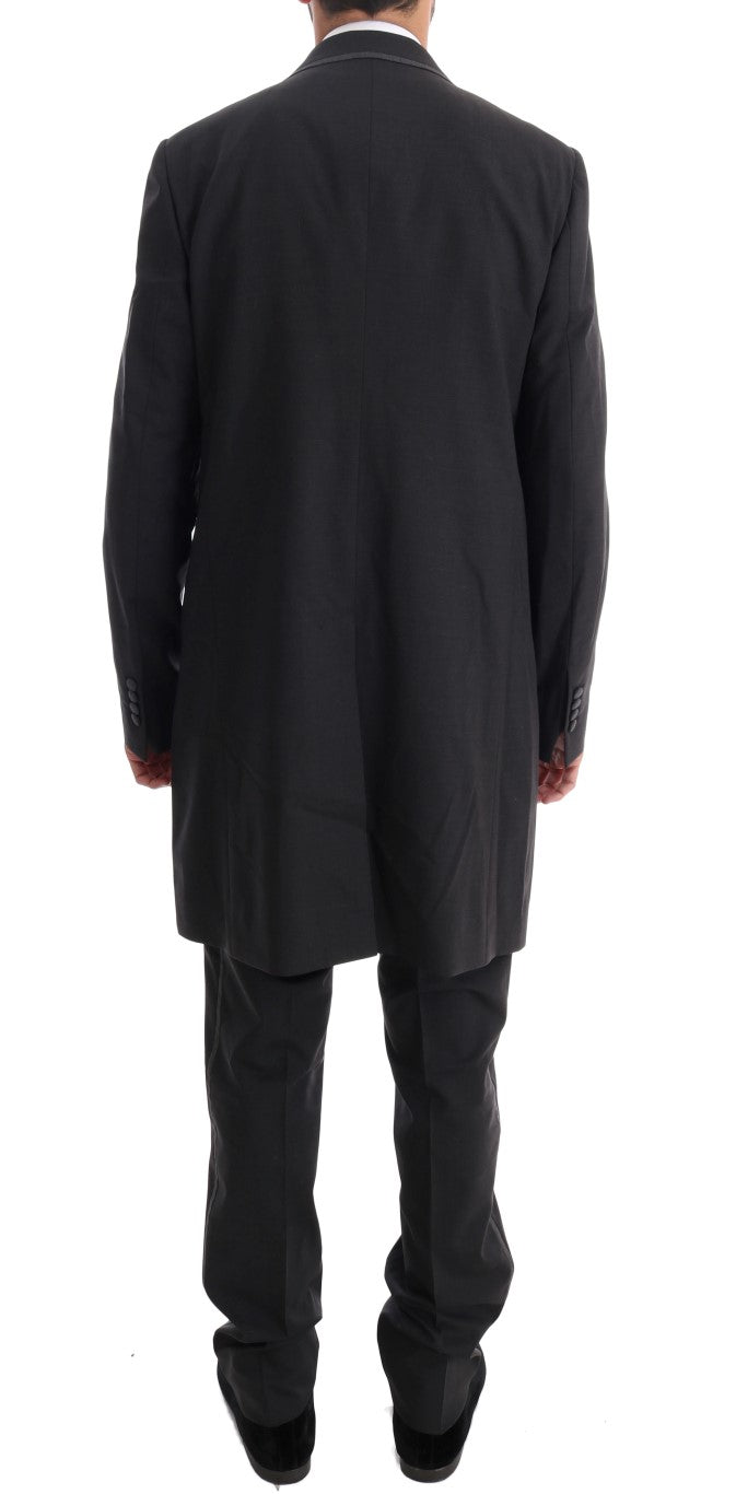 Dolce & Gabbana Grauer Woll-Stretch-3-Stück-Anzug mit zwei Knöpfen-3