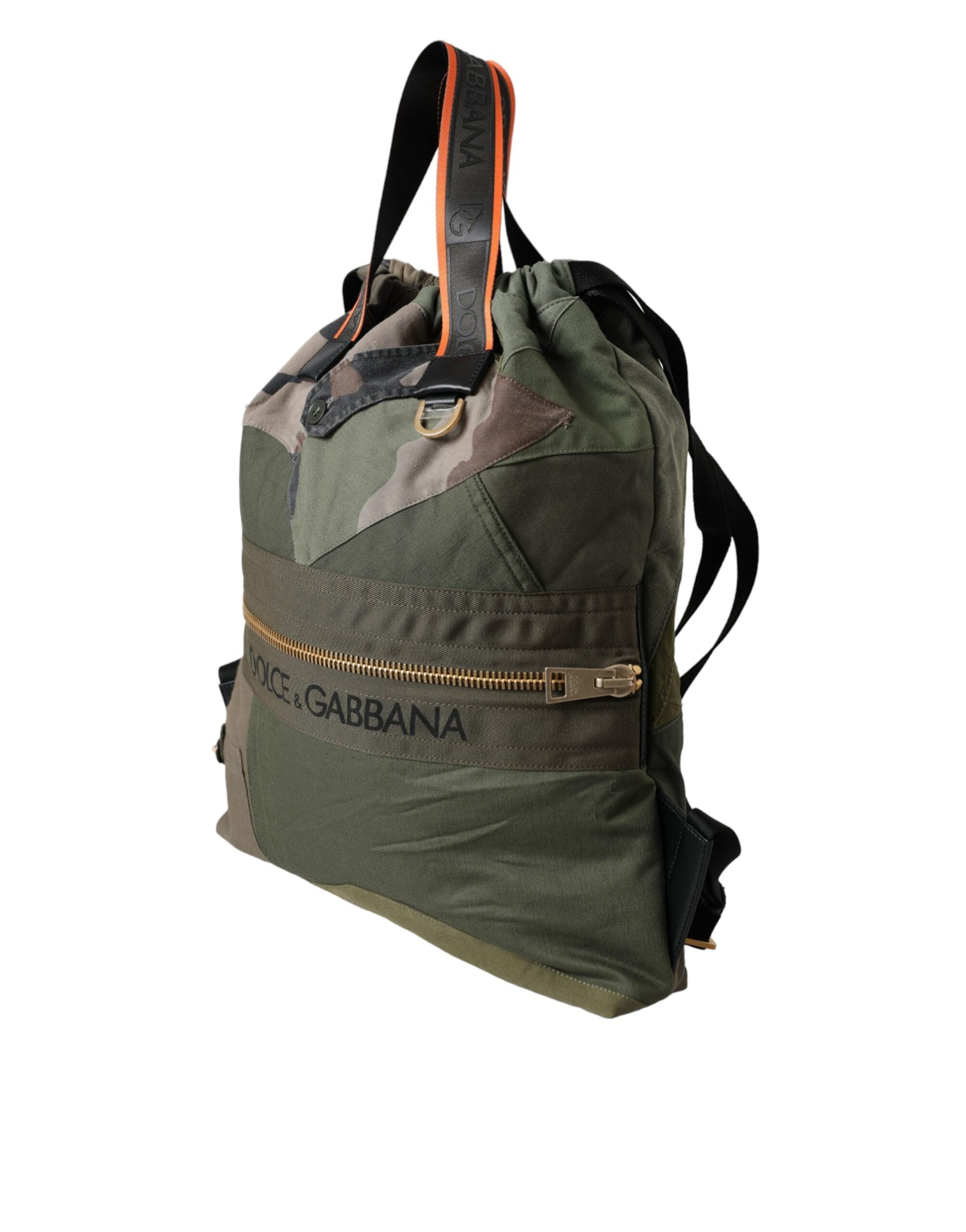 Dolce & Gabbana Military Green Patchwork Backpack Bag-3