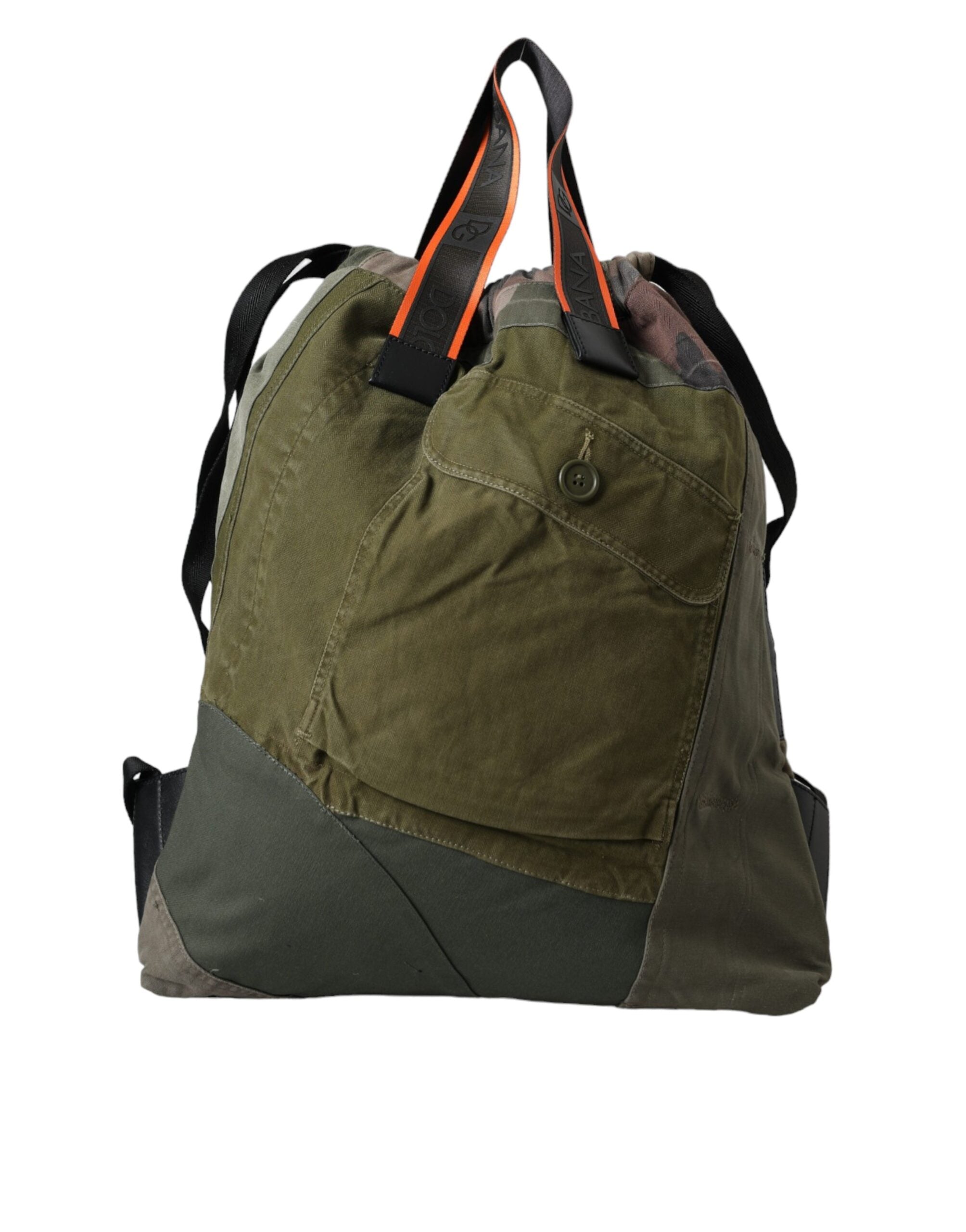 Dolce & Gabbana Military Green Patchwork Backpack Bag-4