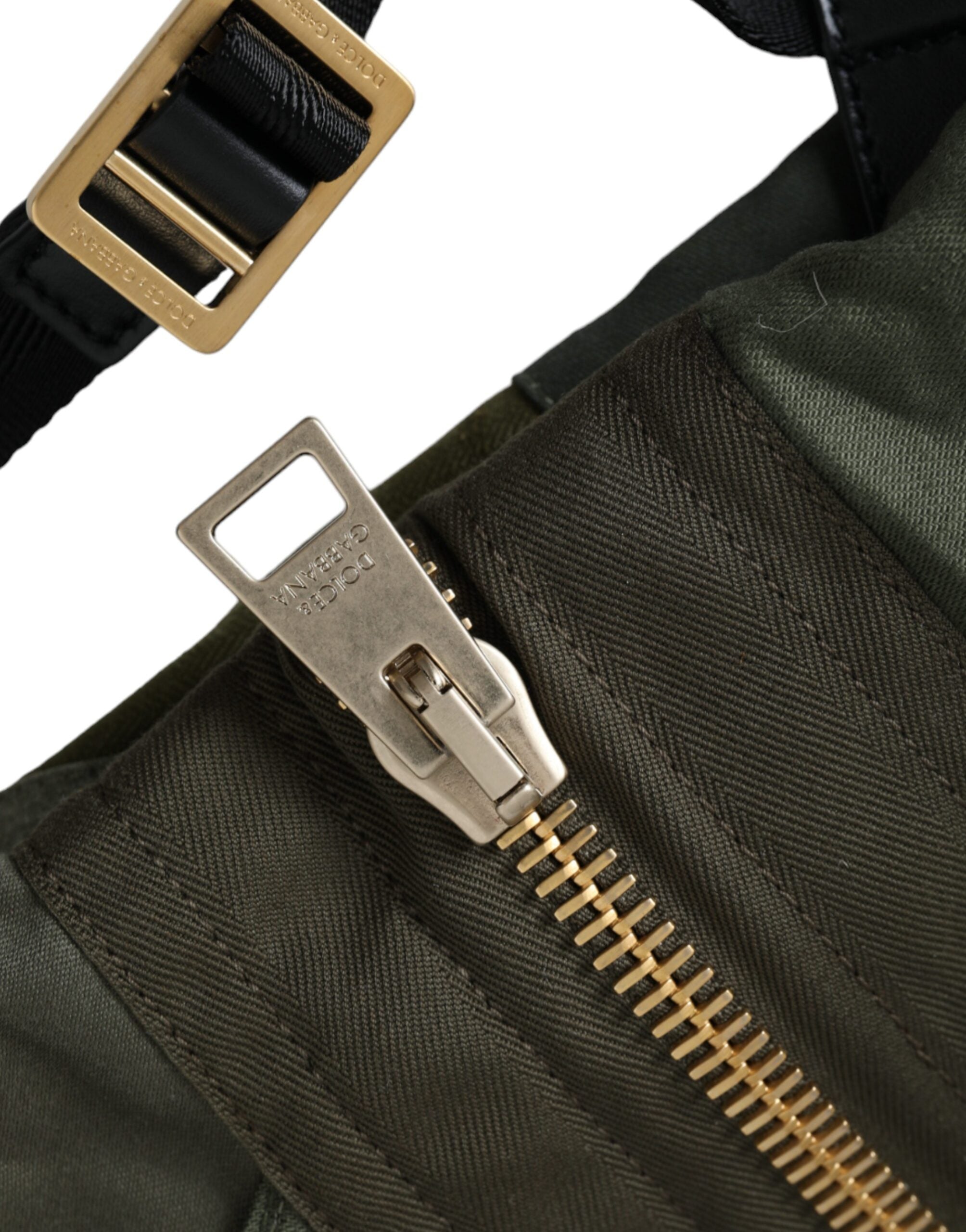 Dolce & Gabbana Military Green Patchwork Backpack Bag-5