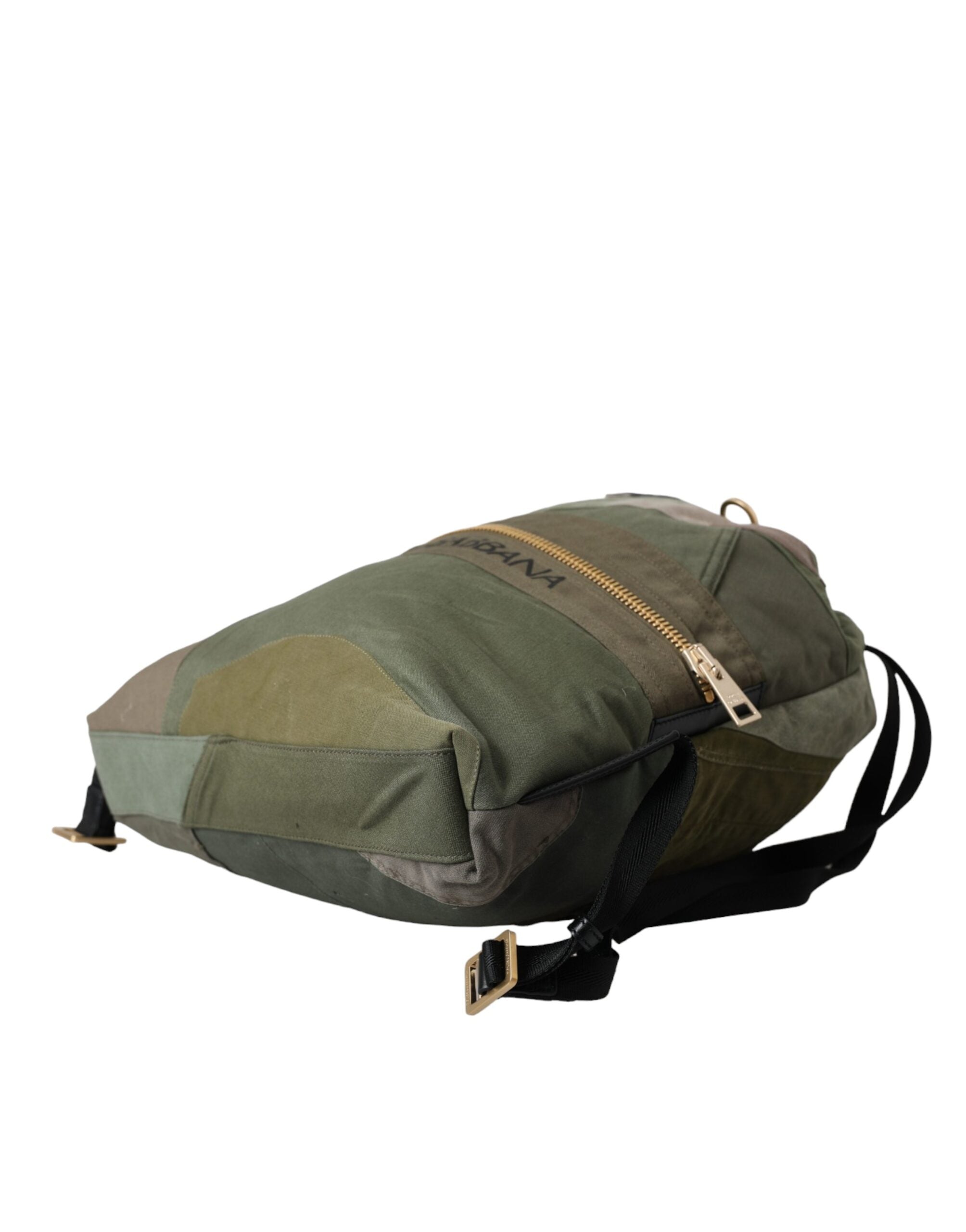 Dolce & Gabbana Military Green Patchwork Backpack Bag-6