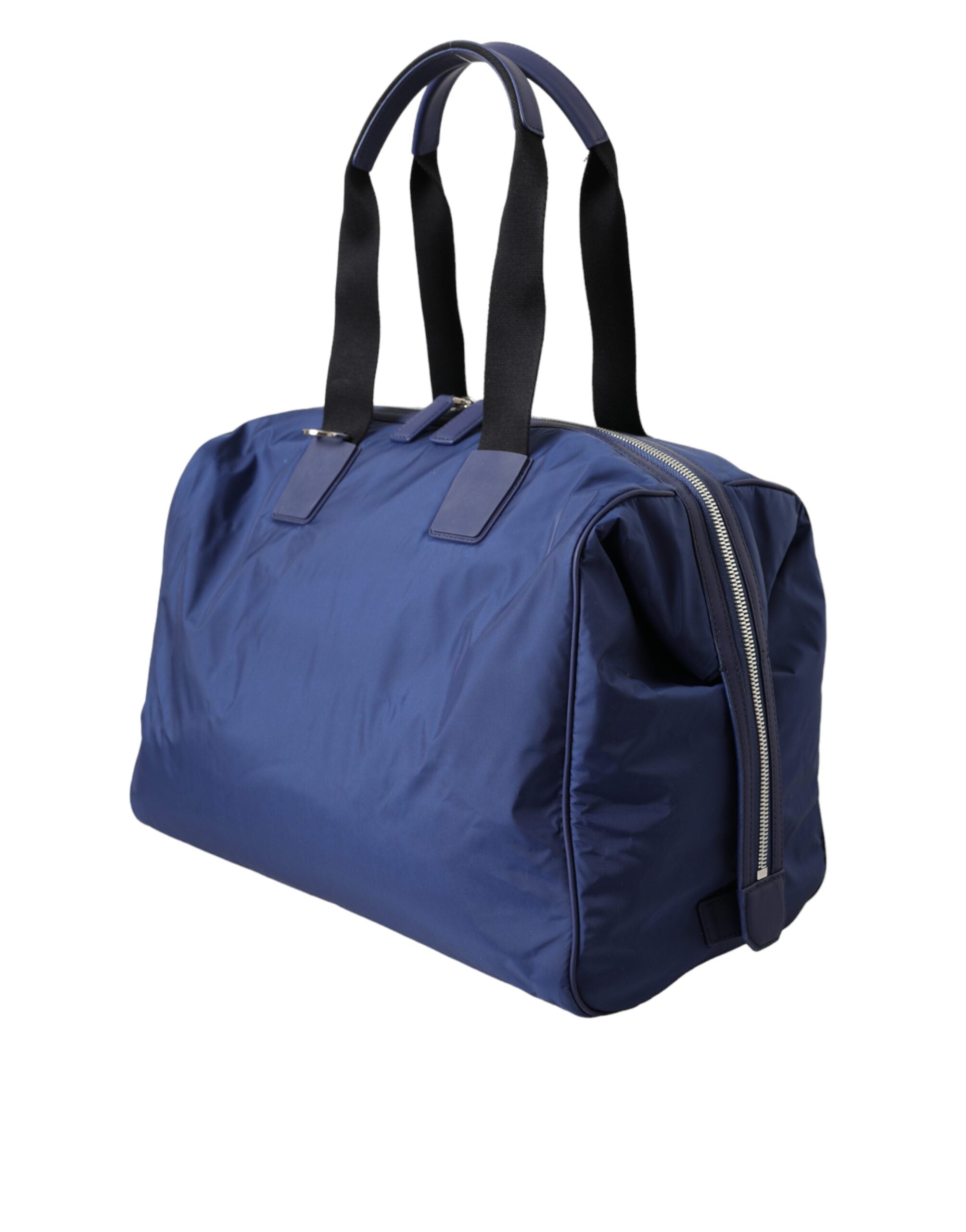 Dolce & Gabbana Blue Nylon Calfskin Hand-Shoulder Duffel Bag-3