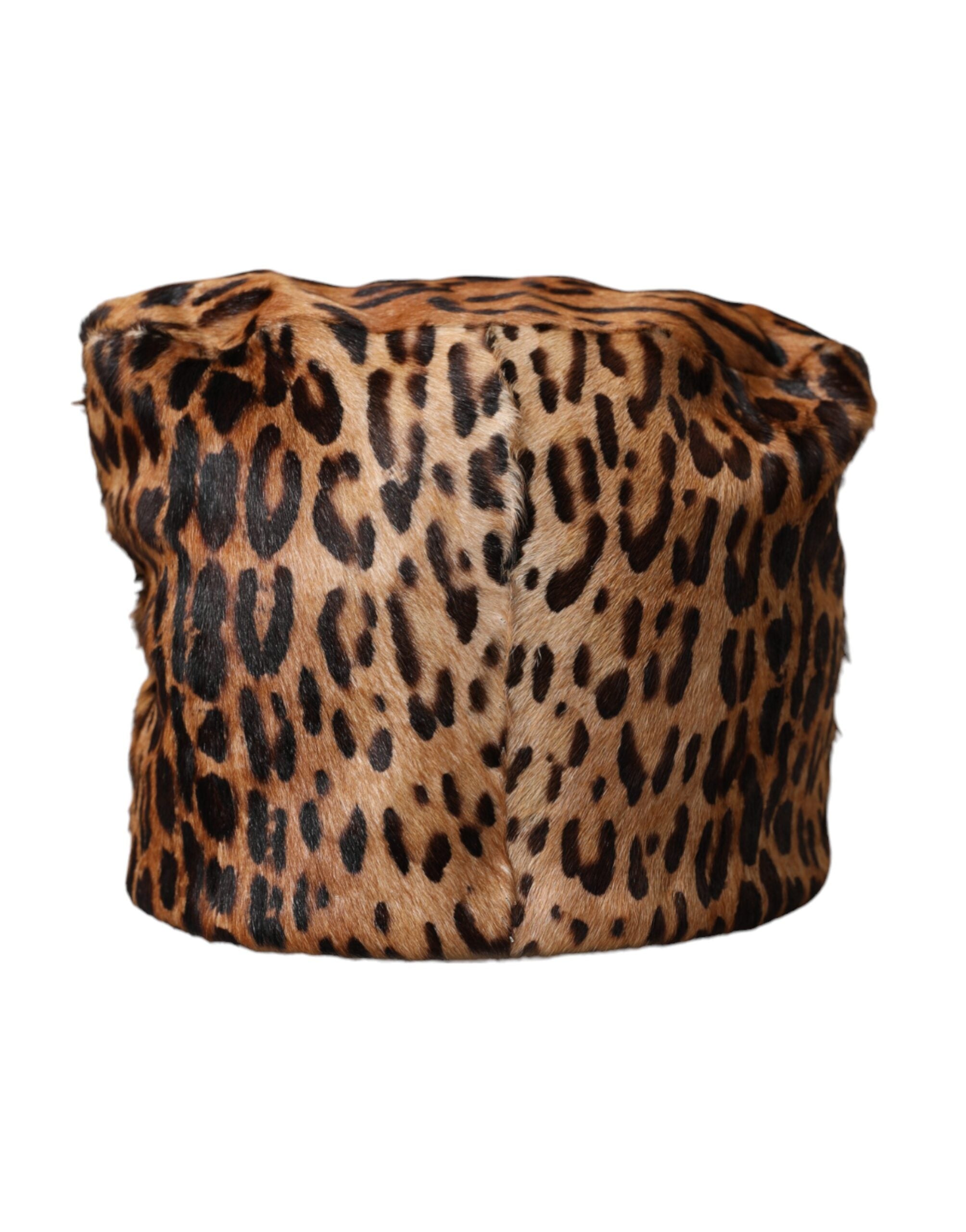 Dolce & Gabbana Brauner Leopardenfell Frauen Eimer Hut-3
