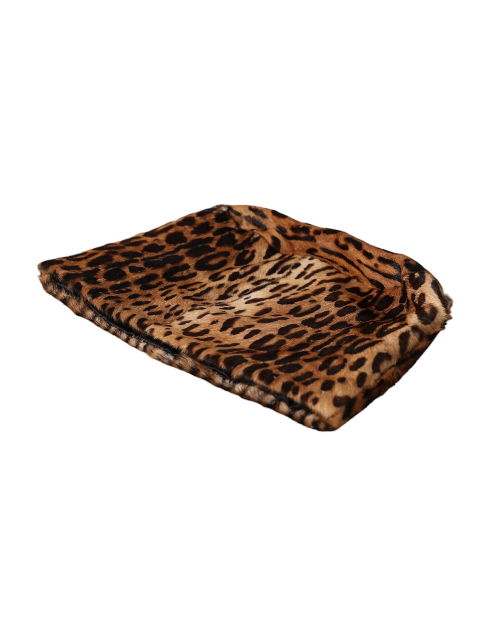 Dolce & Gabbana Brauner Leopardenfell Frauen Eimer Hut-7