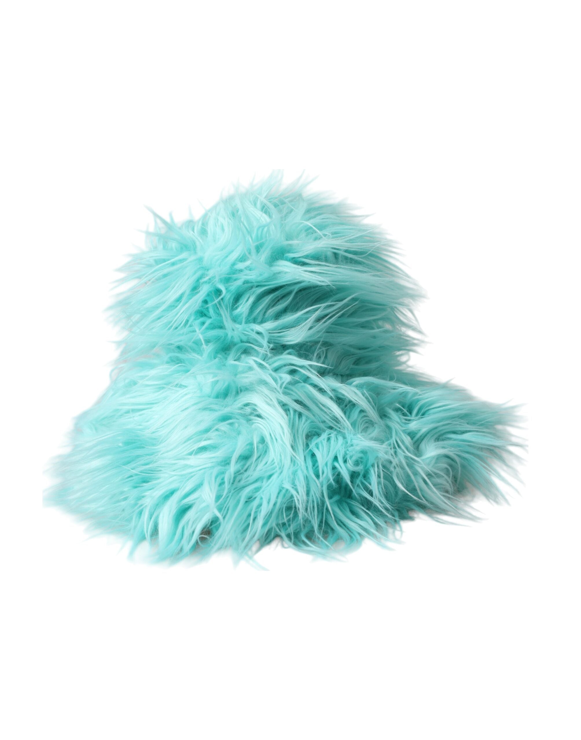 Dolce & Gabbana Mint Green Acrylic Fur Women's Bucket Hat-3