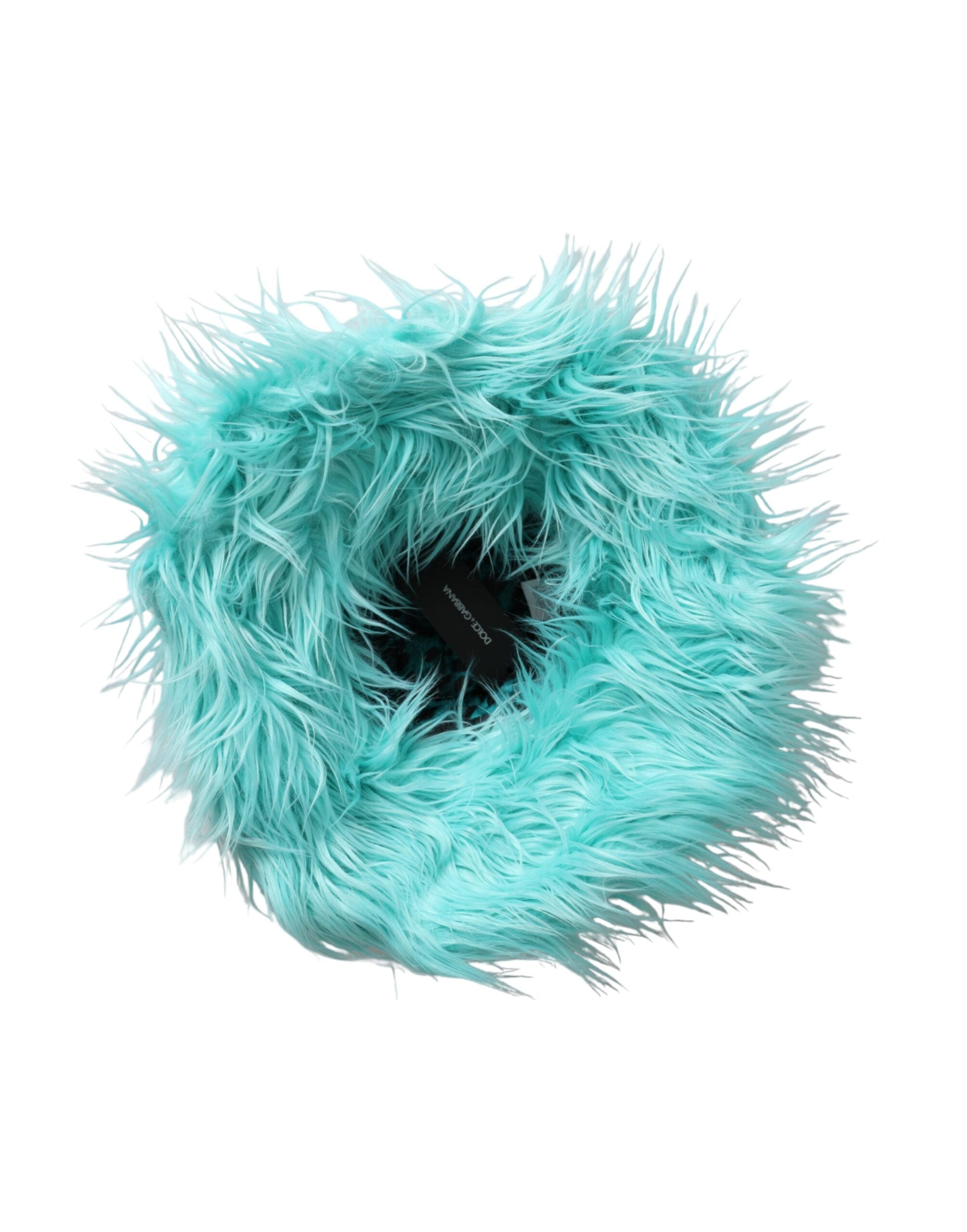Dolce & Gabbana Mint Green Acrylic Fur Women's Bucket Hat-5