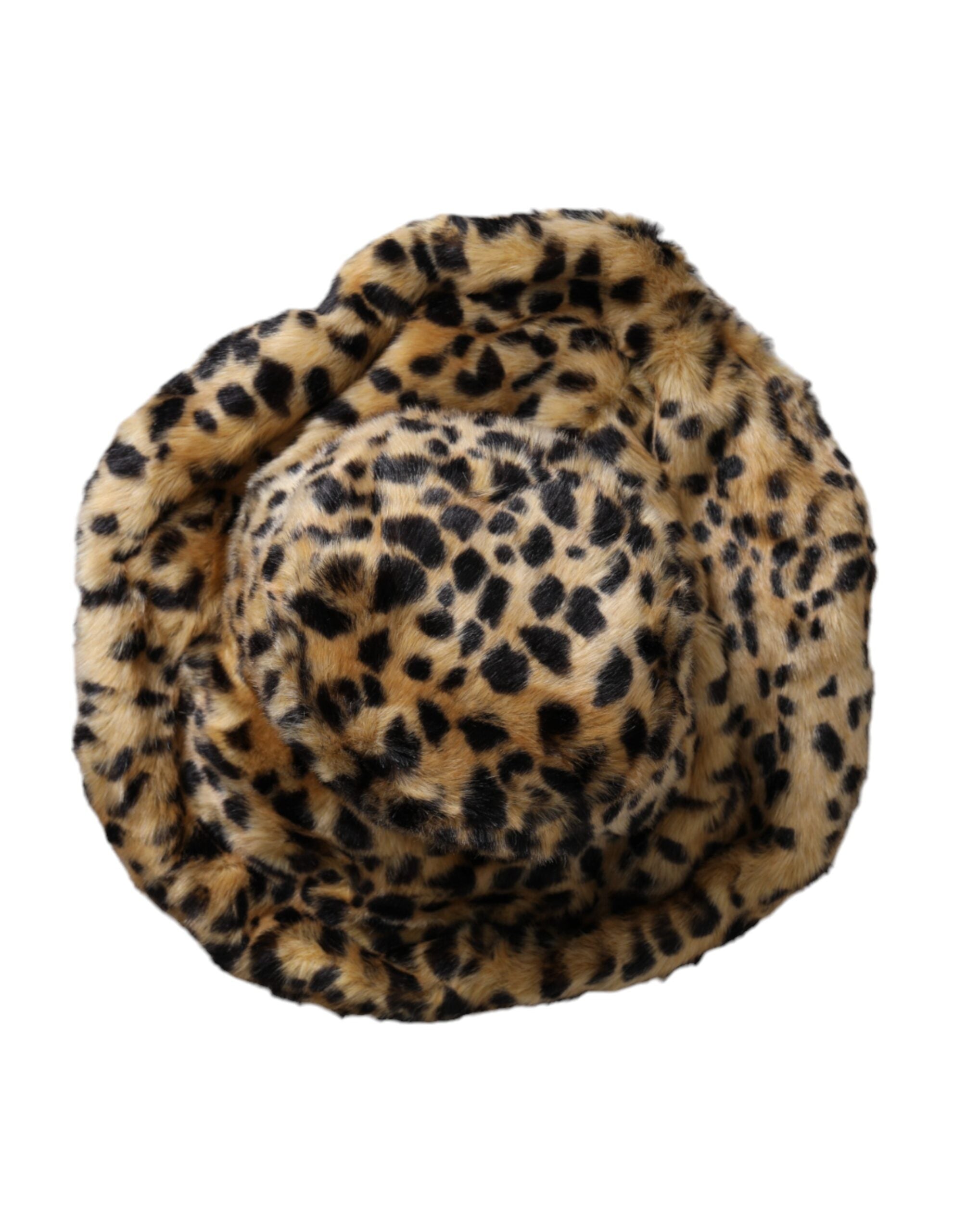 Sombrero de pescador con estampado de leopardo marrón de Dolce & Gabbana para mujer-4