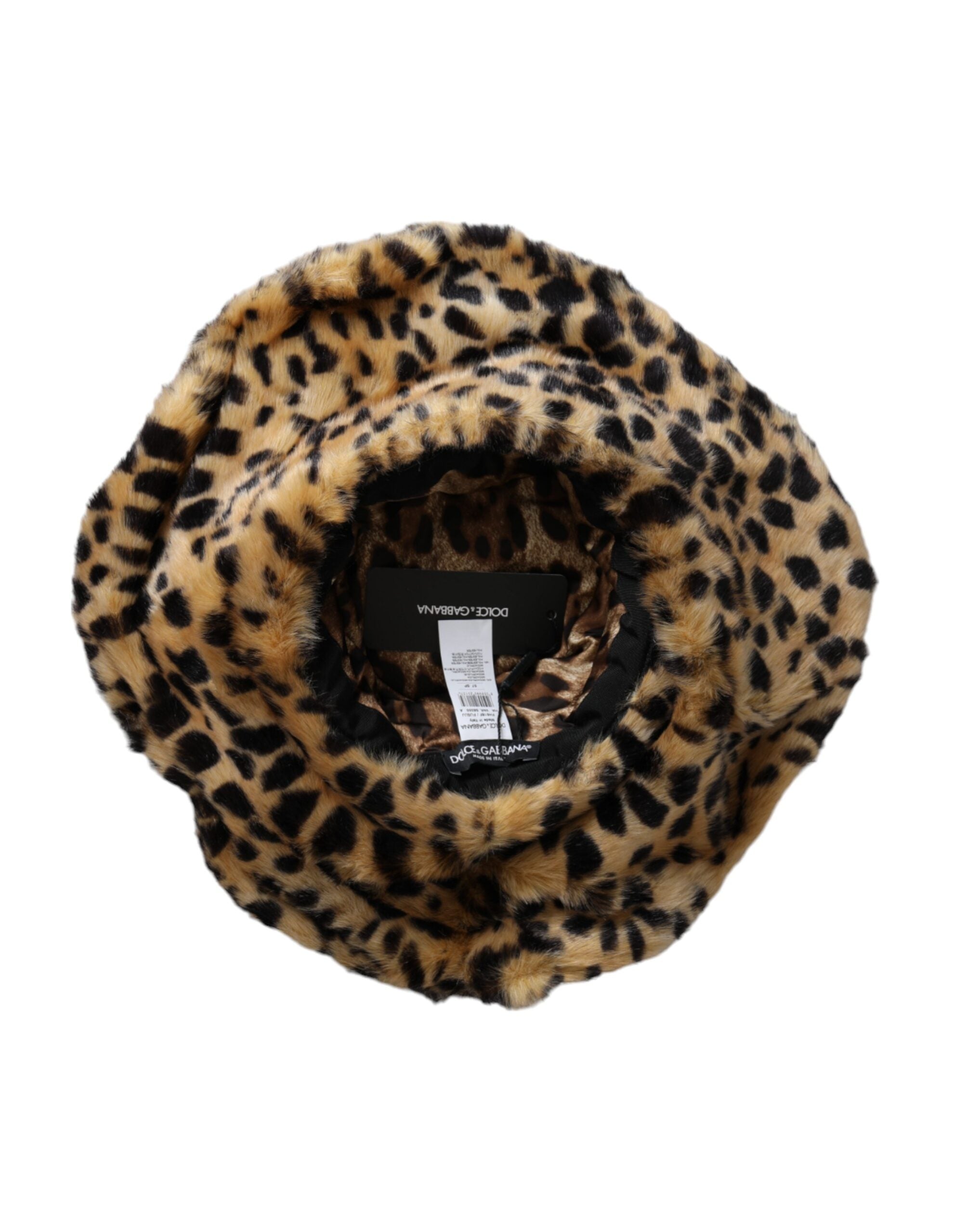 Sombrero de pescador con estampado de leopardo marrón de Dolce & Gabbana para mujer-5