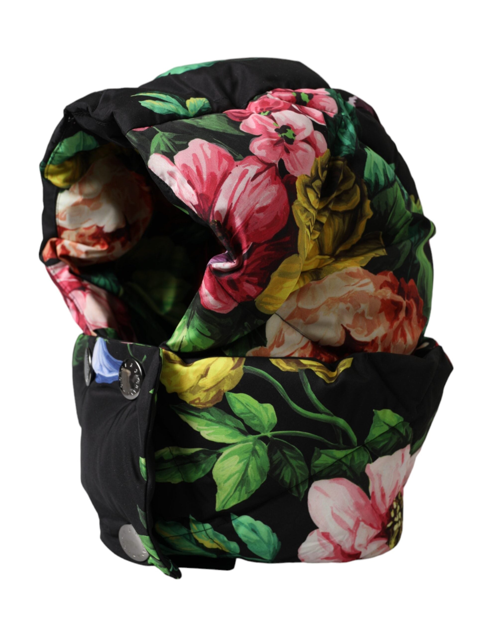 Sombrero cruzado con estampado floral negro de Dolce & Gabbana-3
