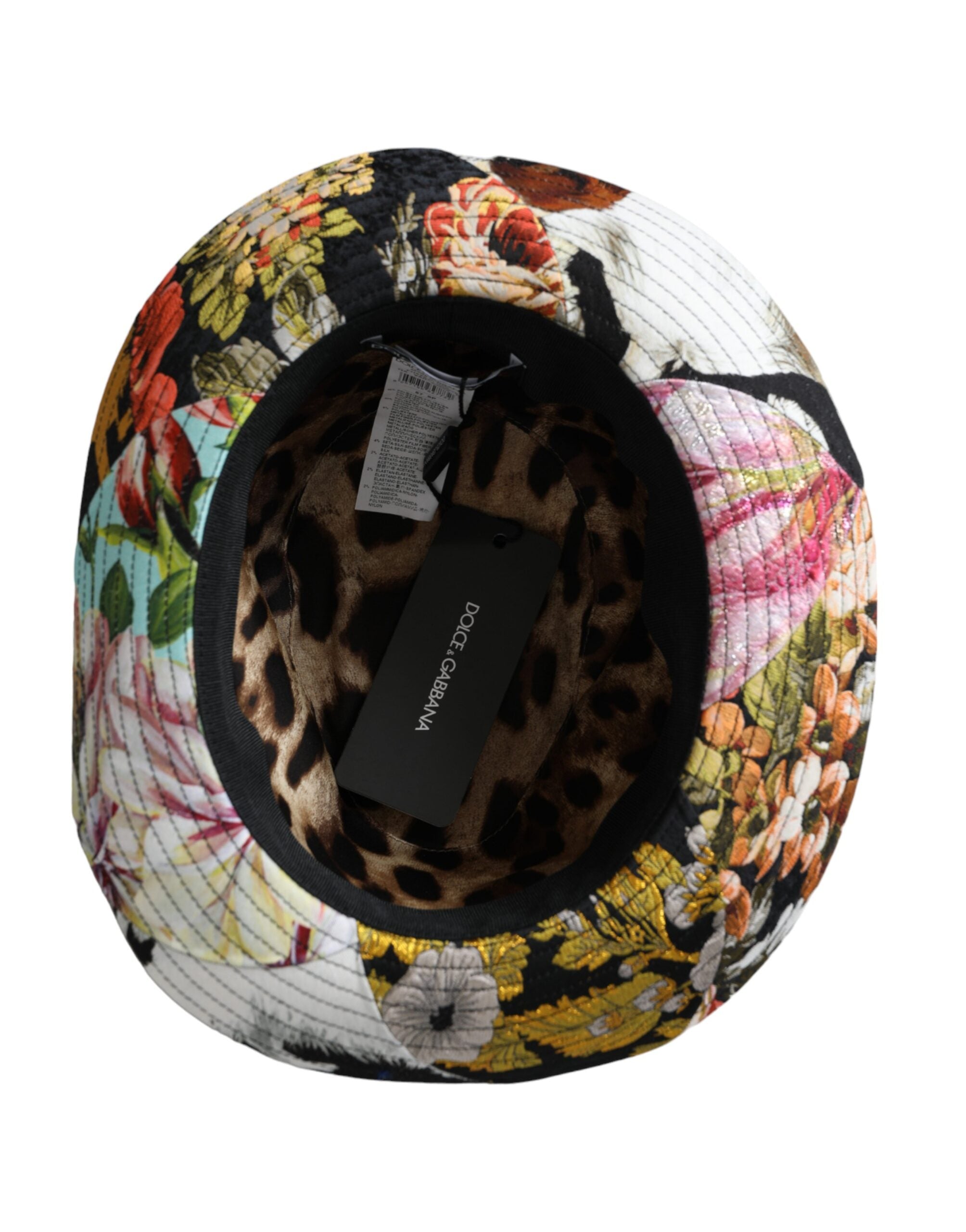 Dolce & Gabbana Multicolor Patchwork Women's Fedora Wide Brim Hat-5