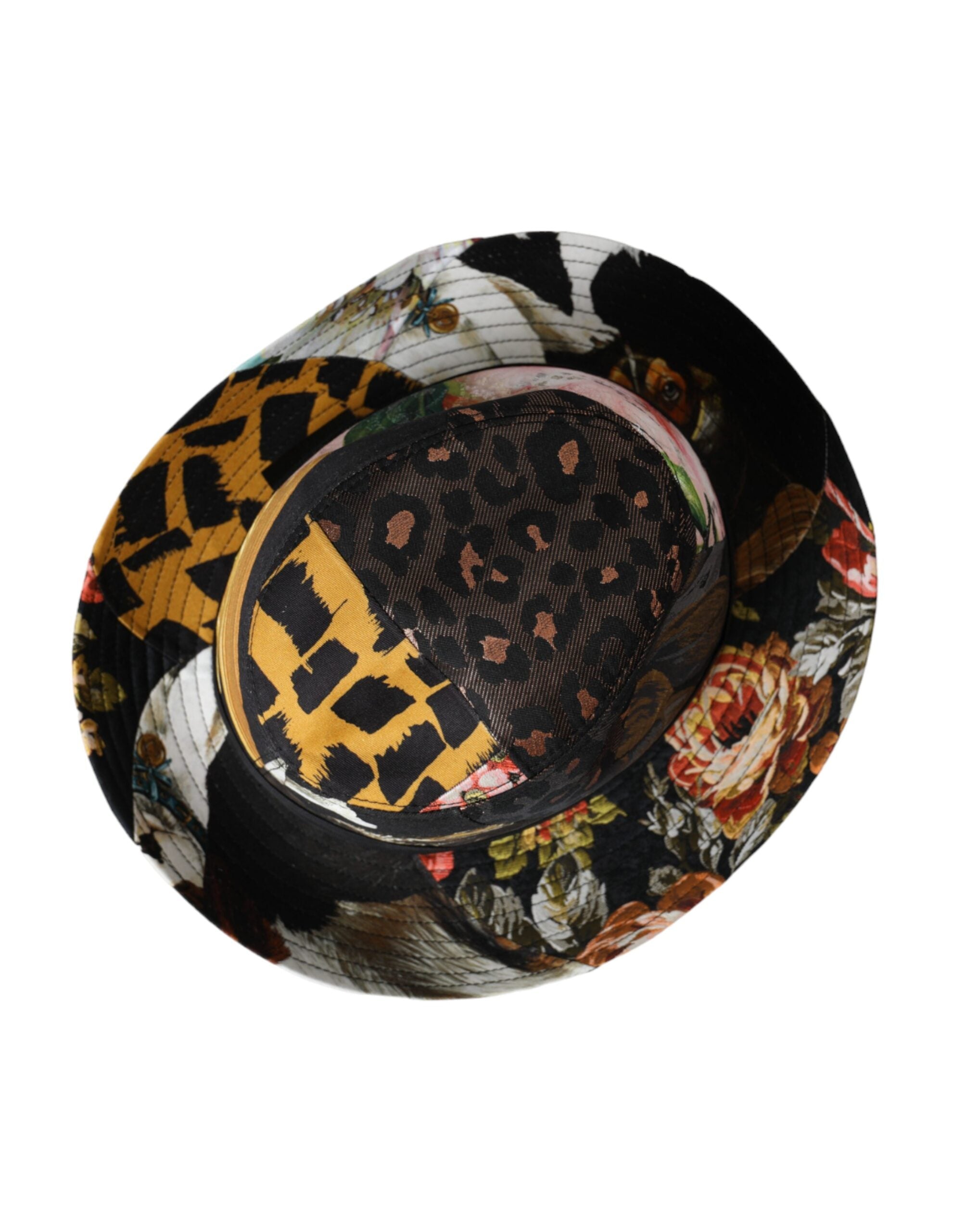 Dolce & Gabbana Multicolor Patchwork Women's Fedora Wide Brim Hat-6