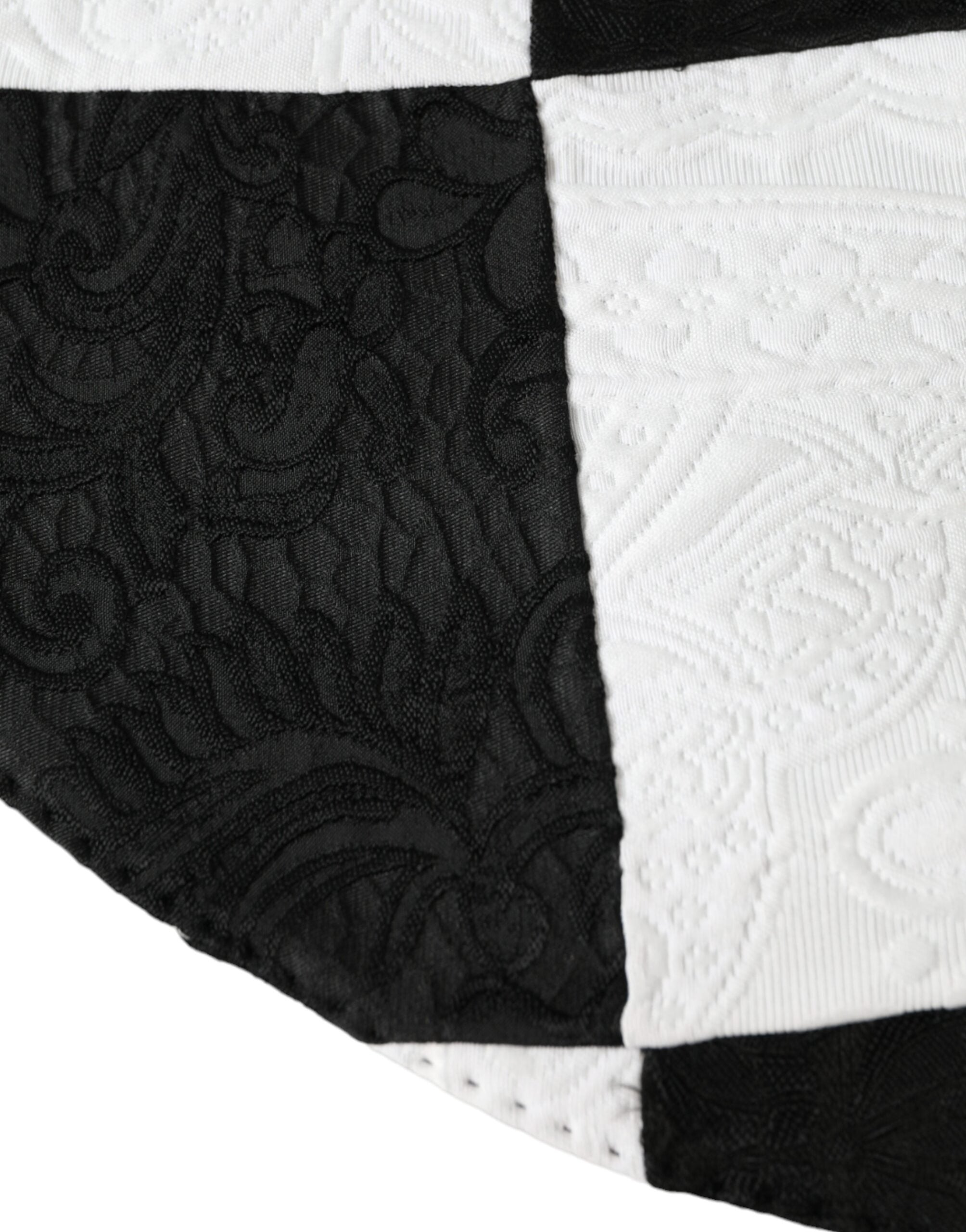 Dolce & Gabbana Black and white checkered floppy hat with wide brim-5