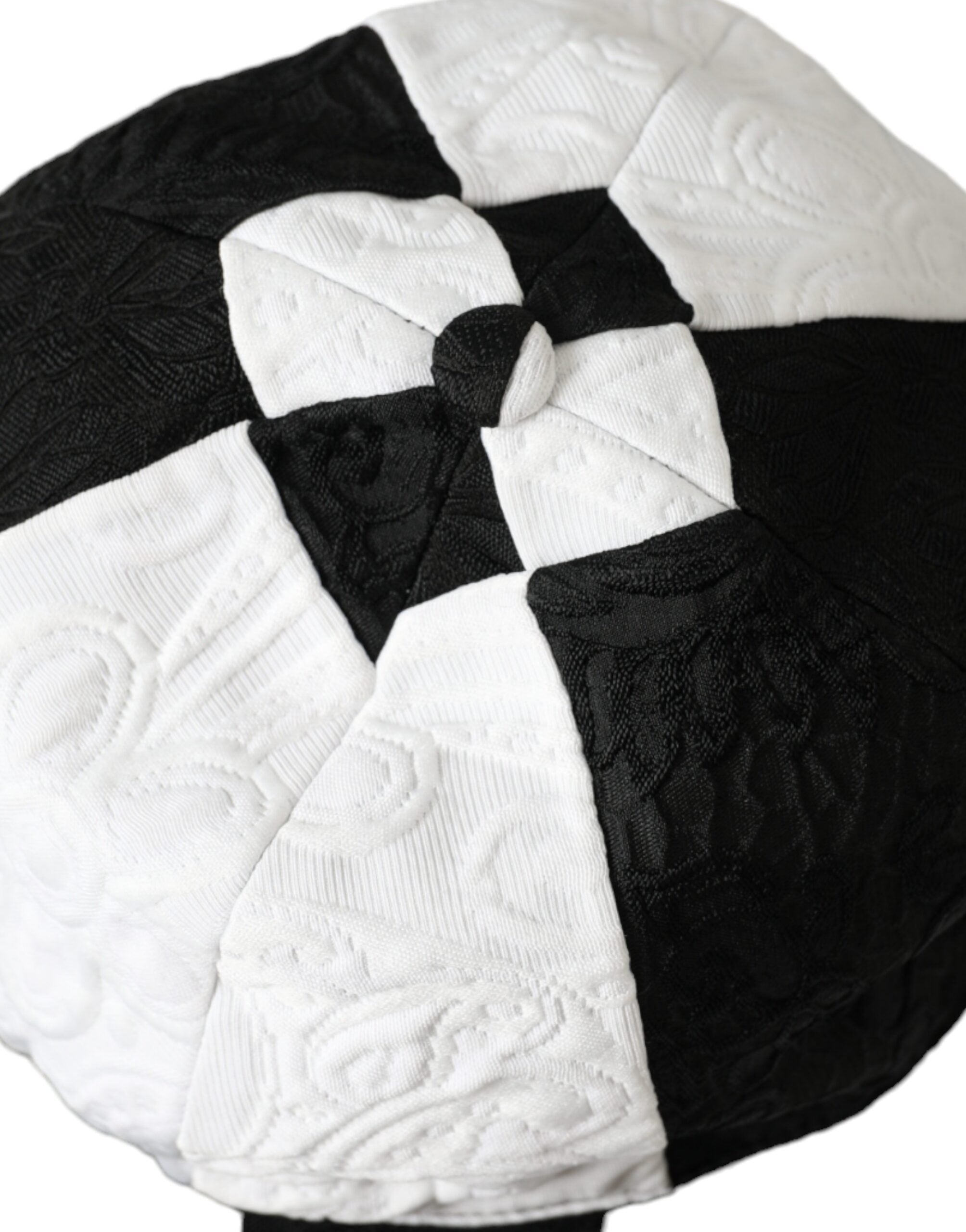 Dolce & Gabbana Black and white checkered floppy hat with wide brim-6