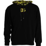 Dolce & Gabbana Schwarzes Logo-Sweatshirt aus Baumwolle mit Kapuze Pullover-2