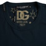 Dolce & Gabbana dark blue cotton T-shirt with round neck and short sleeves-4