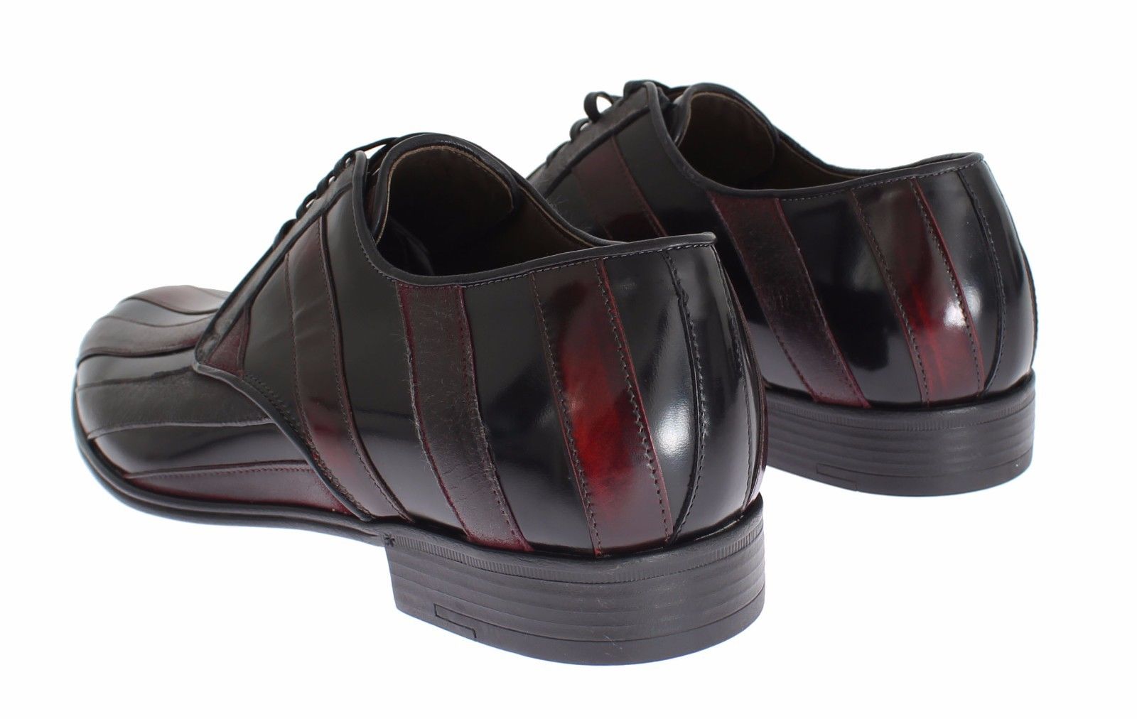 Dolce & Gabbana Black Burgundy Leather Dress Formal Shoes-5