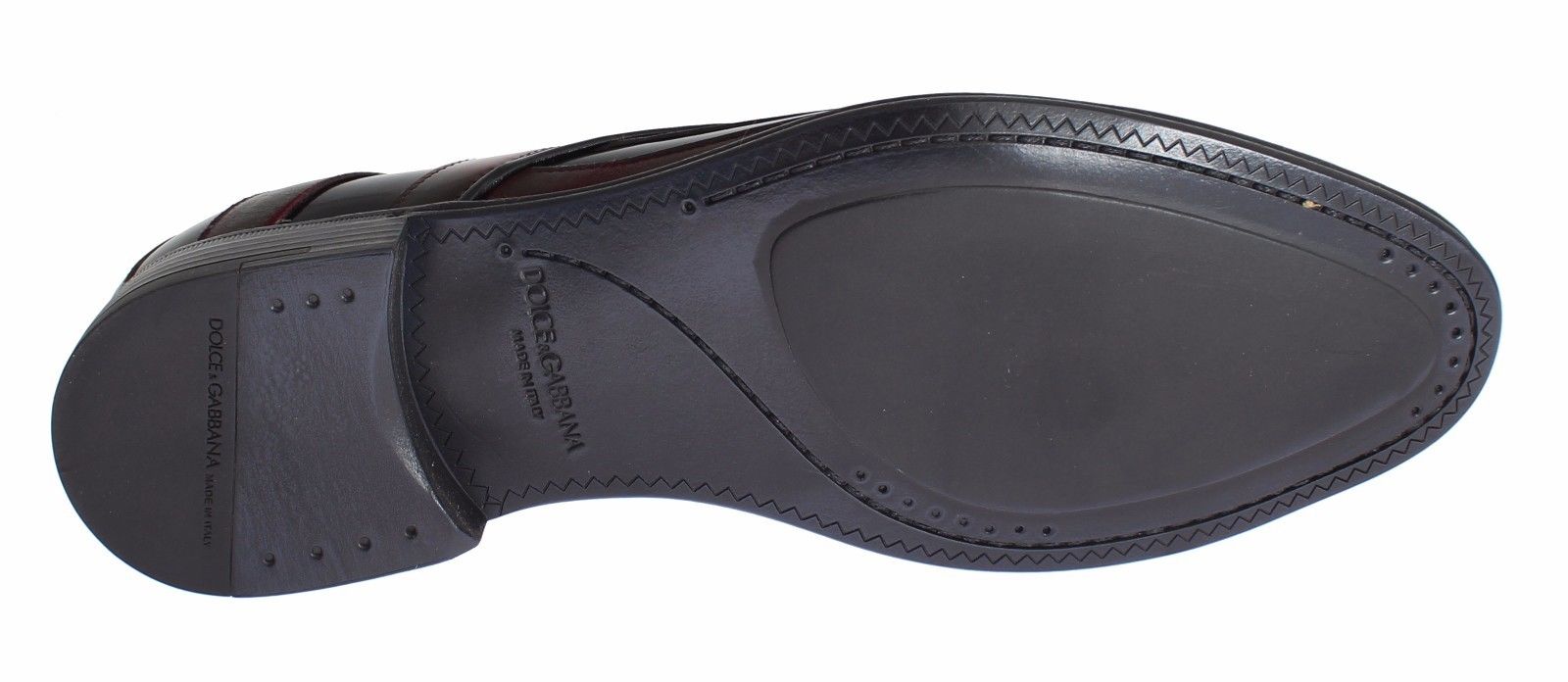 Dolce & Gabbana Black Burgundy Leather Dress Formal Shoes-6