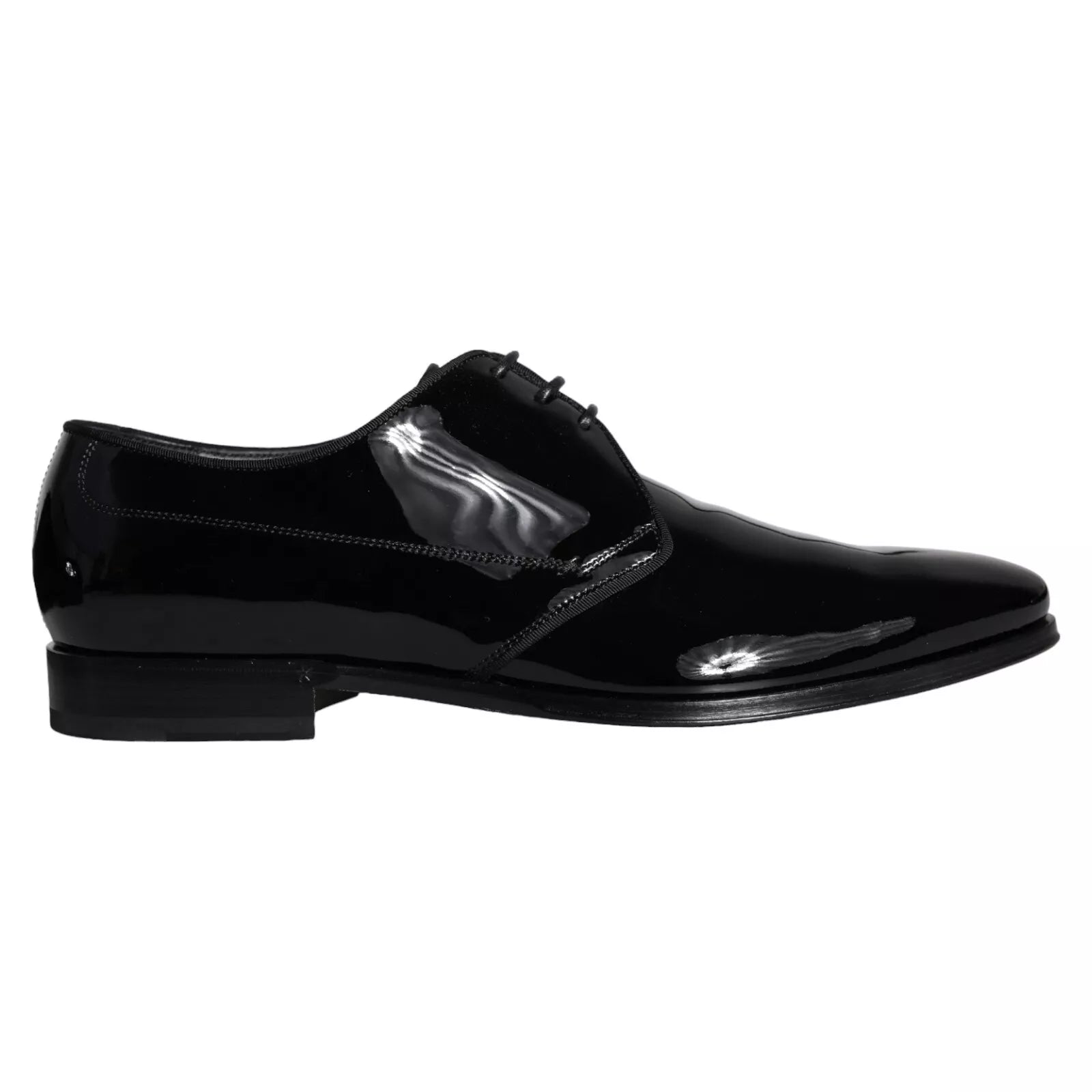 Dolce & Gabbana Black Calf Leather Derby Men's Dress Shoes