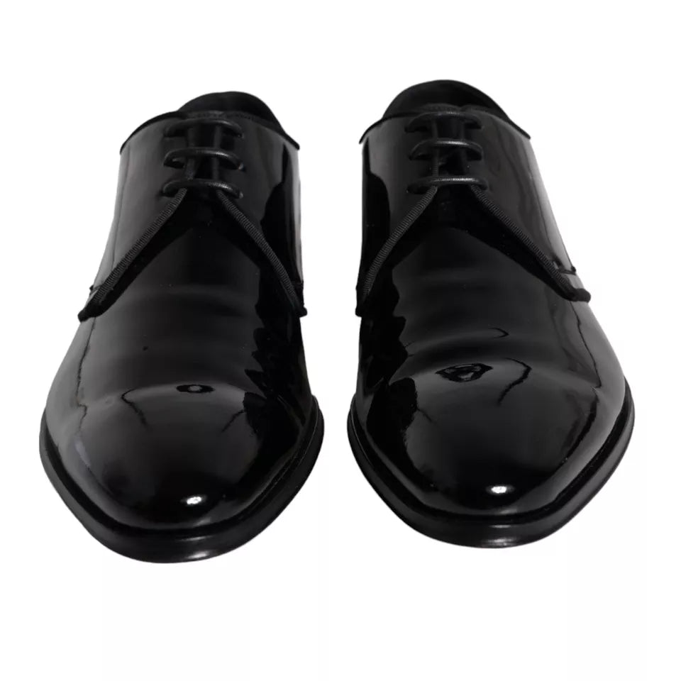 Dolce & Gabbana Schwarzes Kalbsleder Derby Herren Anzugschuhe-3