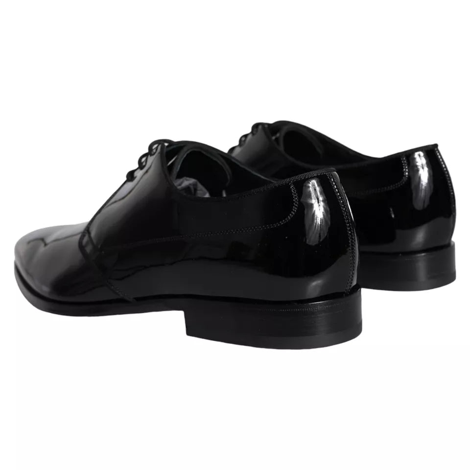 Dolce & Gabbana Schwarzes Kalbsleder Derby Herren Anzugschuhe-5