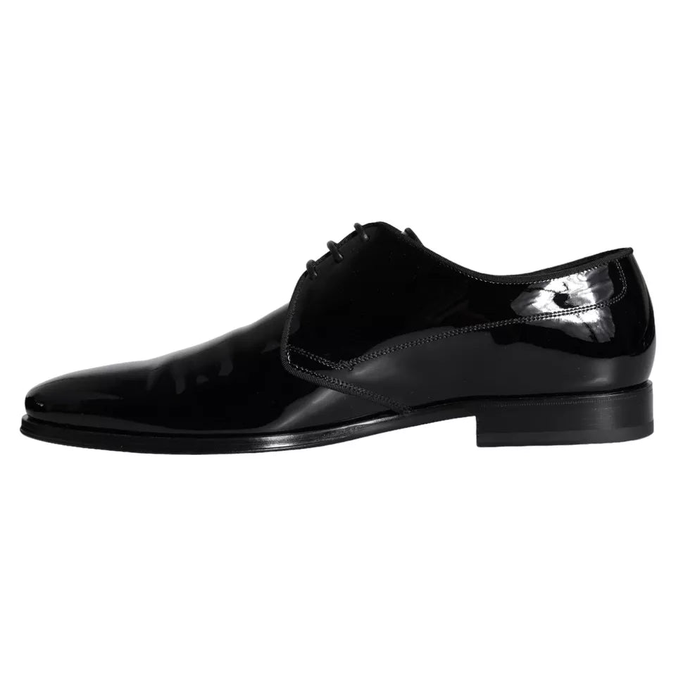 Dolce & Gabbana Schwarzes Kalbsleder Derby Herren Anzugschuhe-6