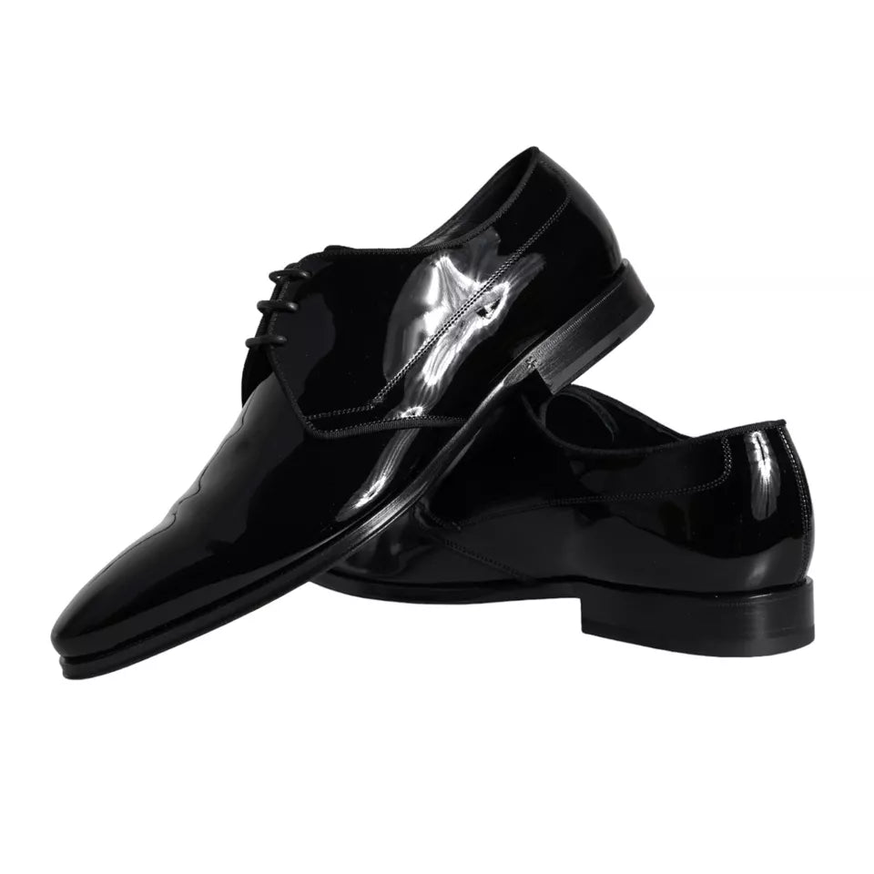 Dolce & Gabbana Schwarzes Kalbsleder Derby Herren Anzugschuhe-7