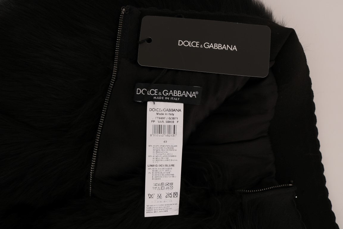 Dolce & Gabbana Black Lamb Fox Fur Mini Hot Pants-5