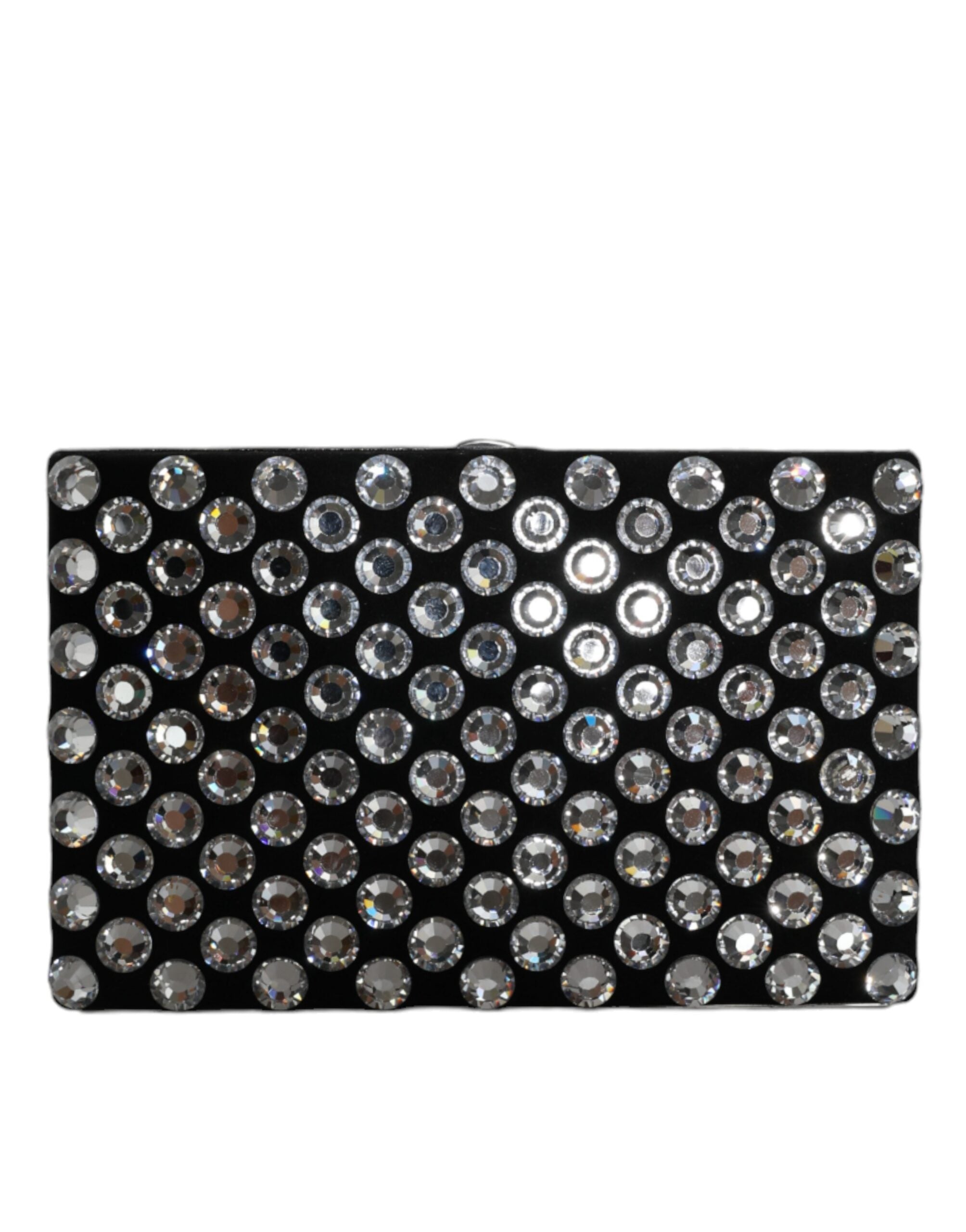 Dolce & Gabbana Black Velvet Crystal Clutch Evening Party Handbag-2