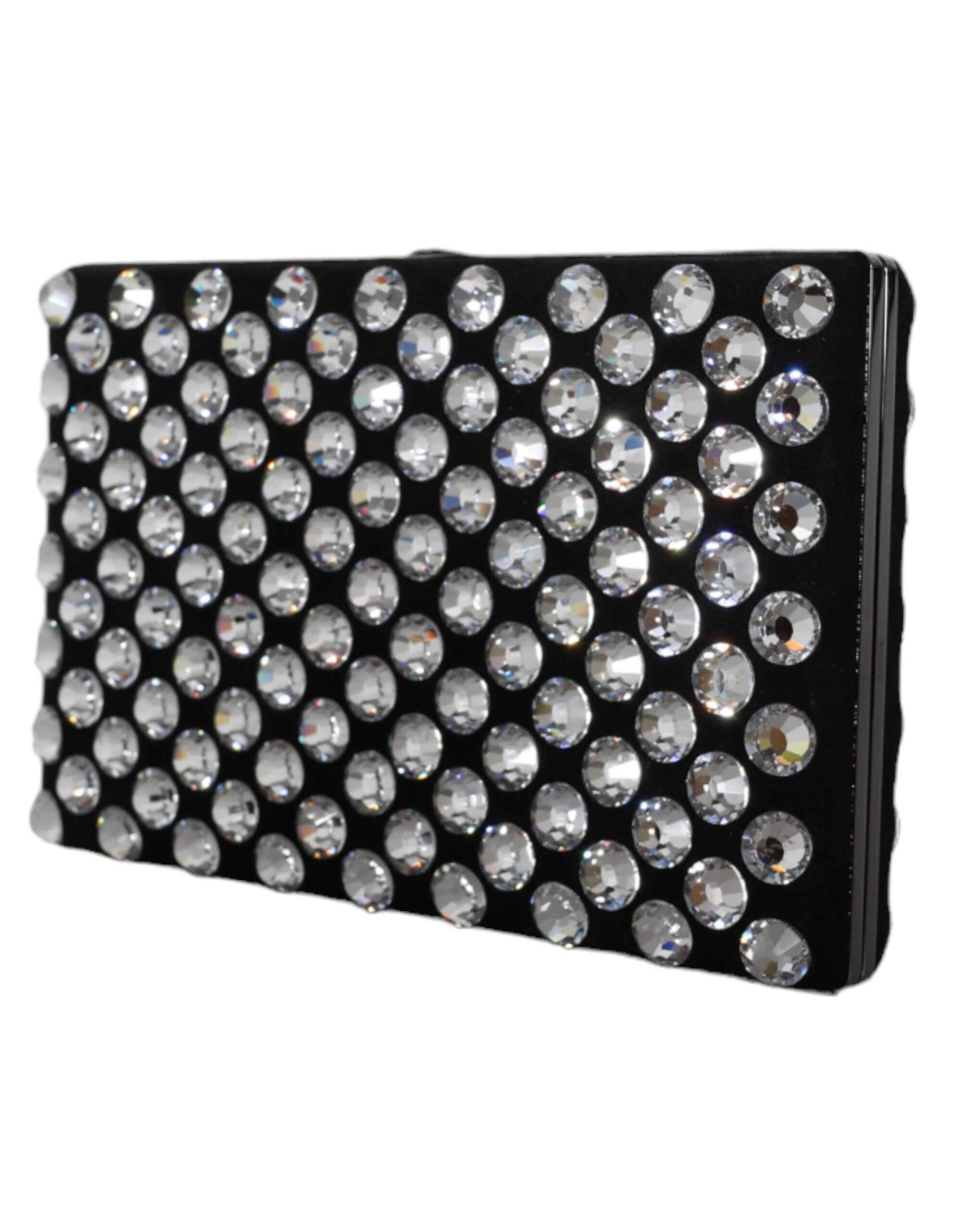 Dolce & Gabbana Black Velvet Crystal Clutch Evening Party Handbag-3