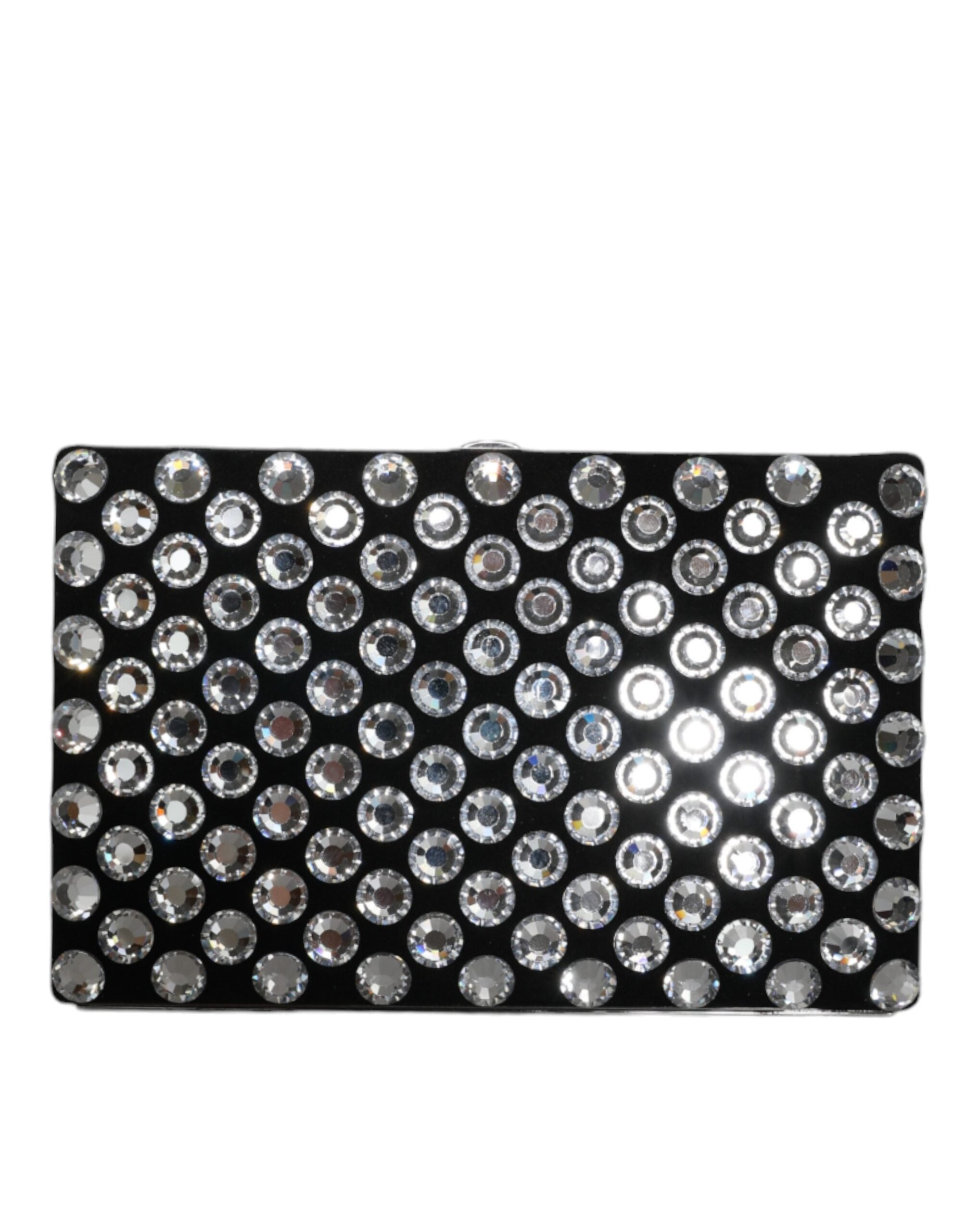 Dolce & Gabbana Black Velvet Crystal Clutch Evening Party Handbag-4