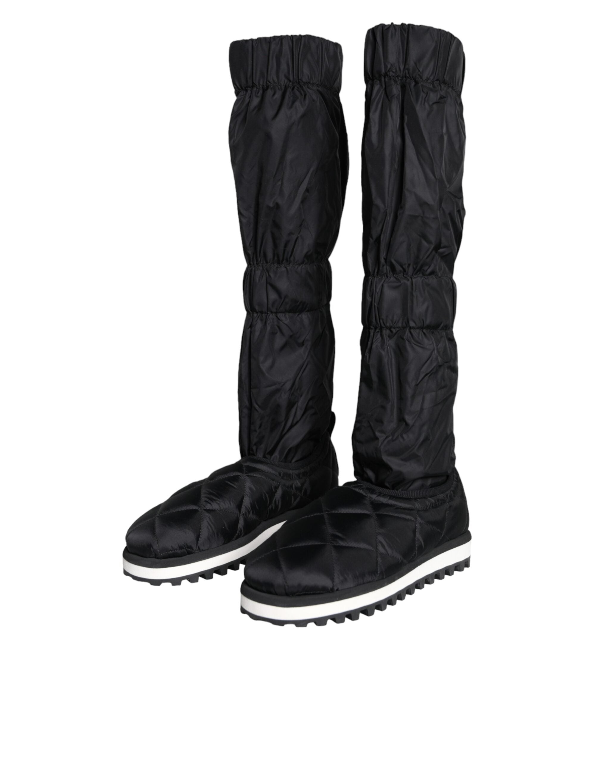 Botas altas acolchadas negras de Dolce & Gabbana, zapatillas deportivas-3