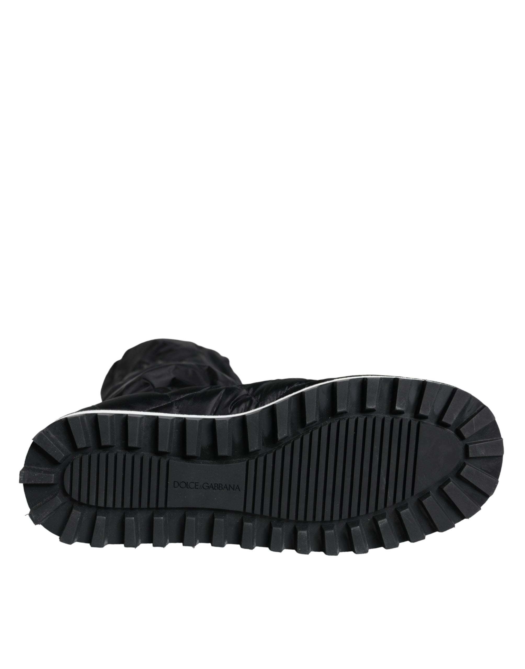 Botas altas acolchadas negras de Dolce & Gabbana, zapatillas deportivas-8