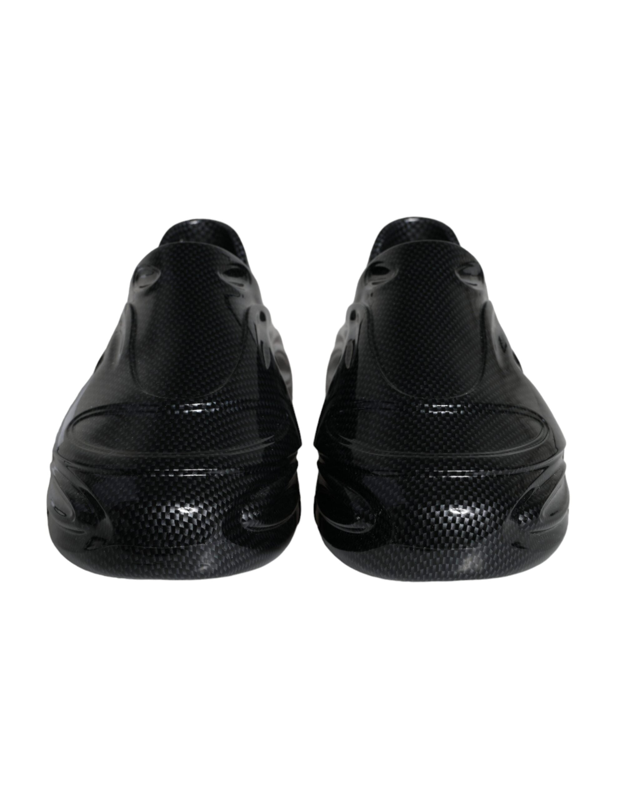 Dolce & Gabbana Black Frustrated Rubber Toy Low Top Men's Sneakers Shoes-2