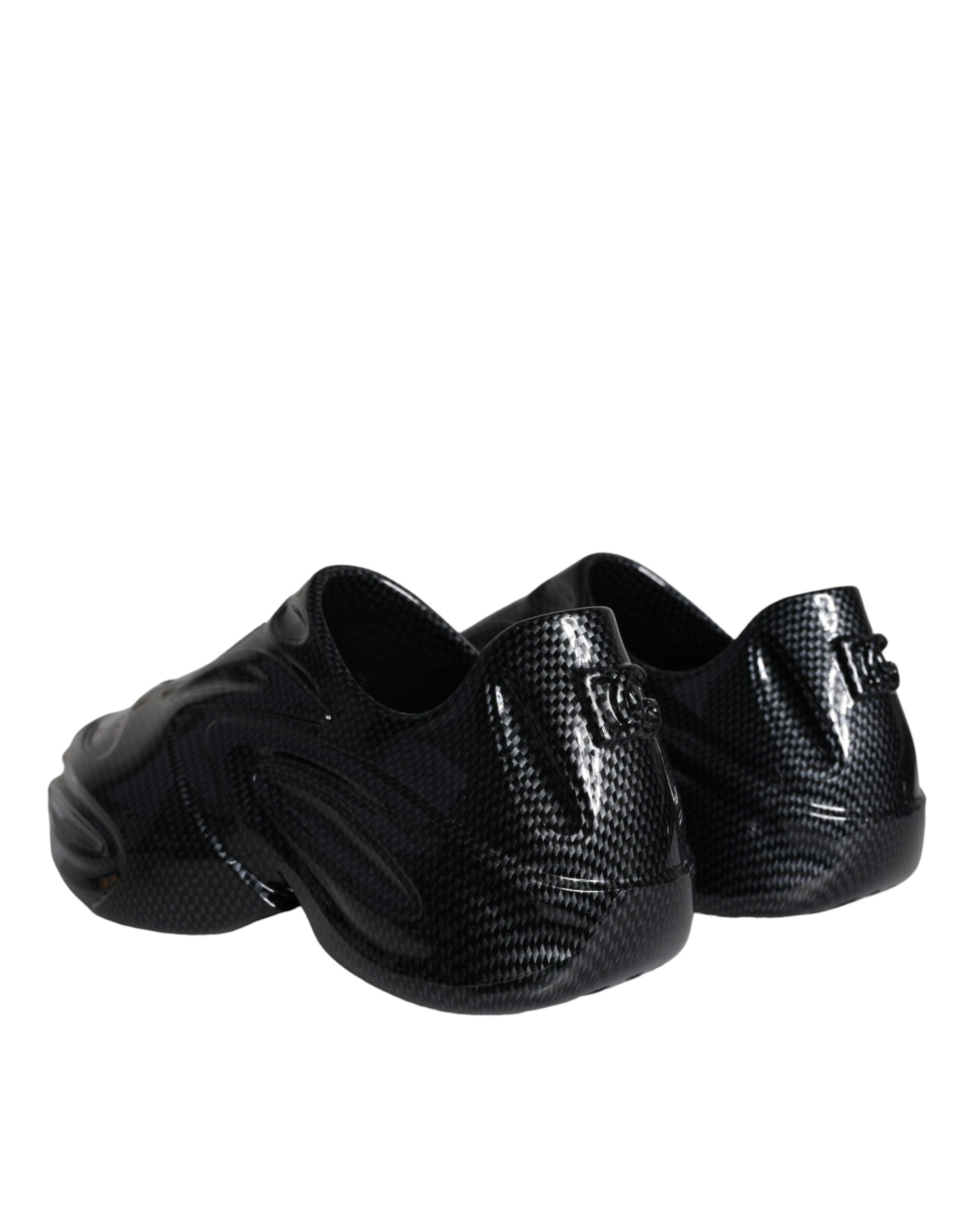 Dolce & Gabbana Black Frustrated Rubber Toy Low Top Men's Sneakers Shoes-4