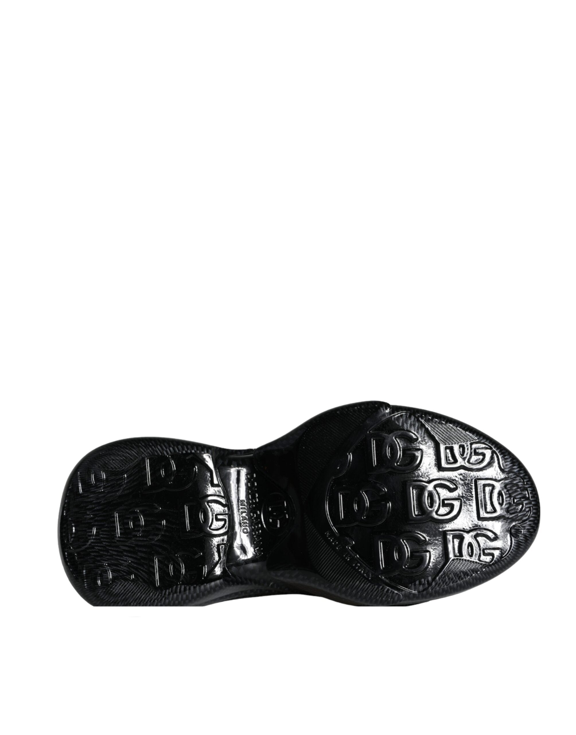 Dolce & Gabbana Black Frustrated Rubber Toy Low Top Men's Sneakers Shoes-6