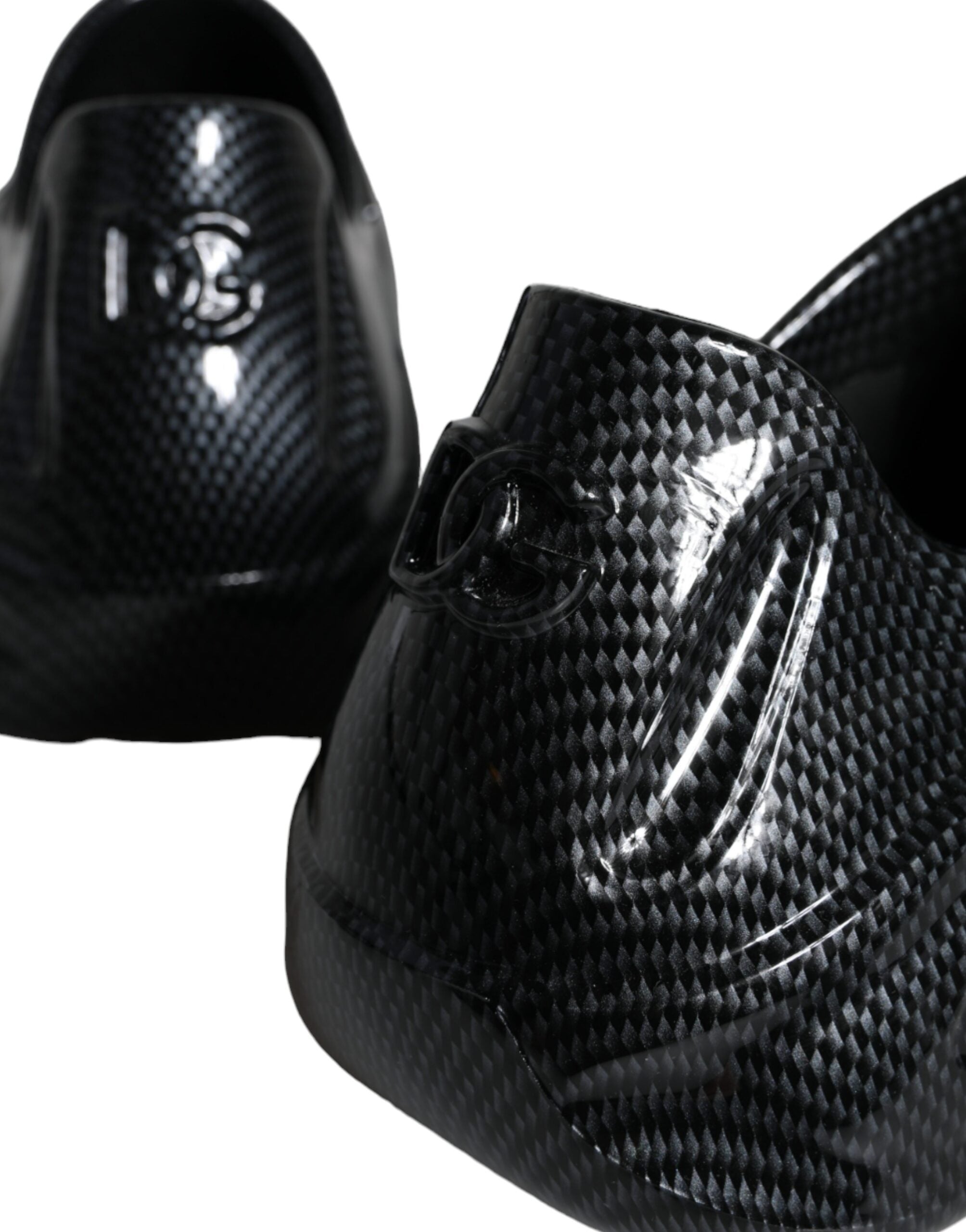 Dolce & Gabbana Black Frustrated Rubber Toy Low Top Men's Sneakers Shoes-8