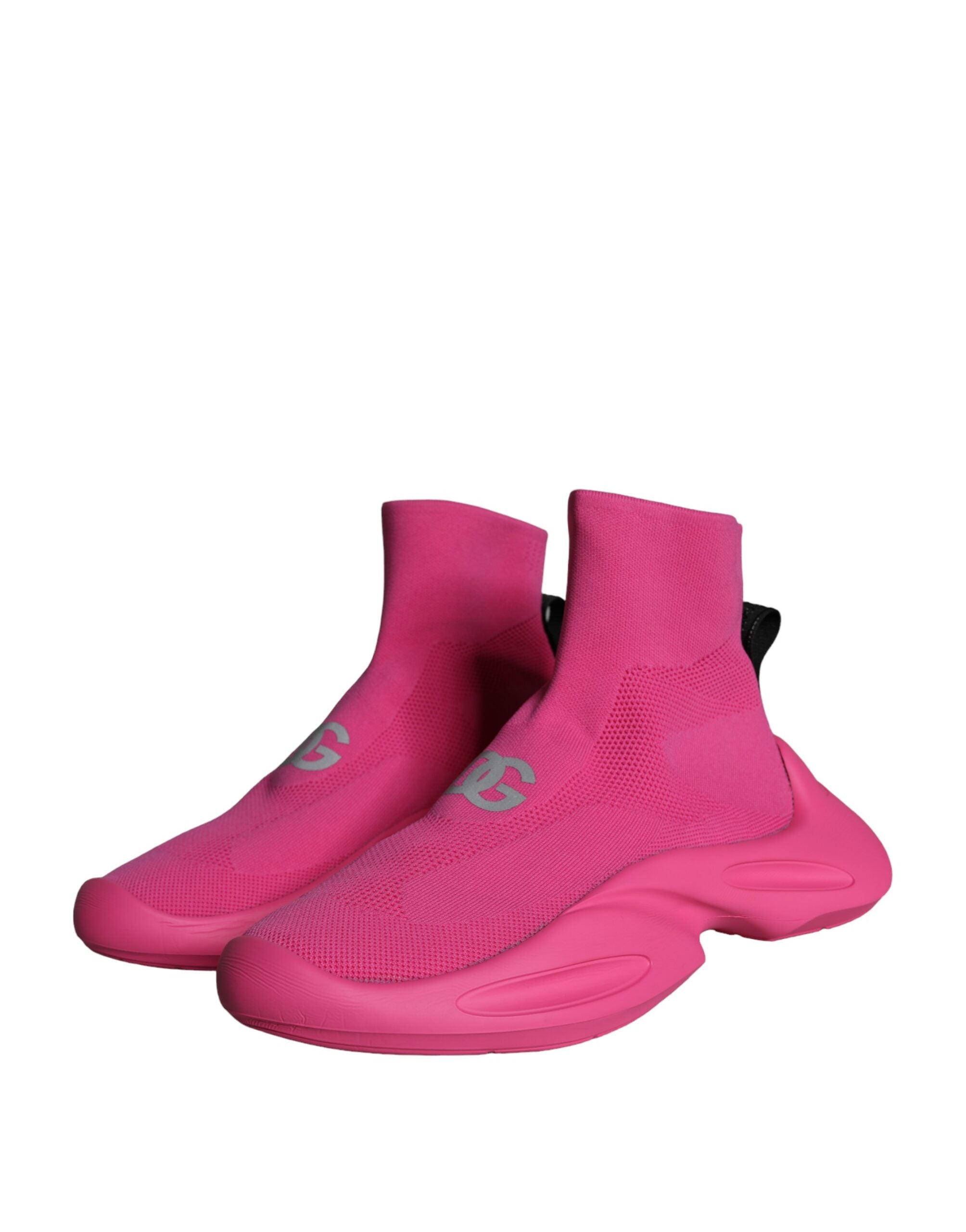 Dolce & Gabbana Pink Logo Print Slip On Socks Sneakers Shoes-3