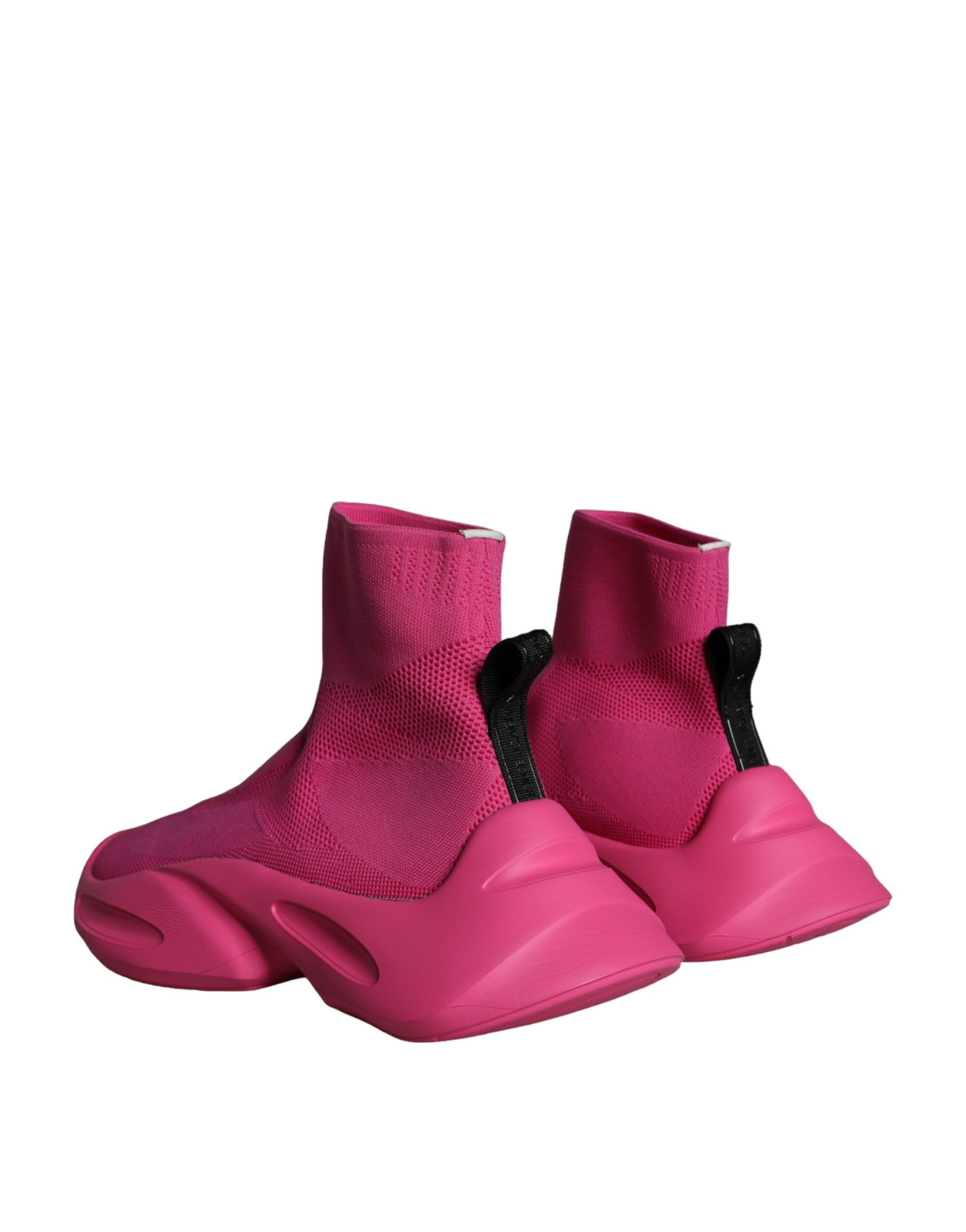 Dolce & Gabbana Pink Logo Print Slip On Socks Sneakers Shoes-4