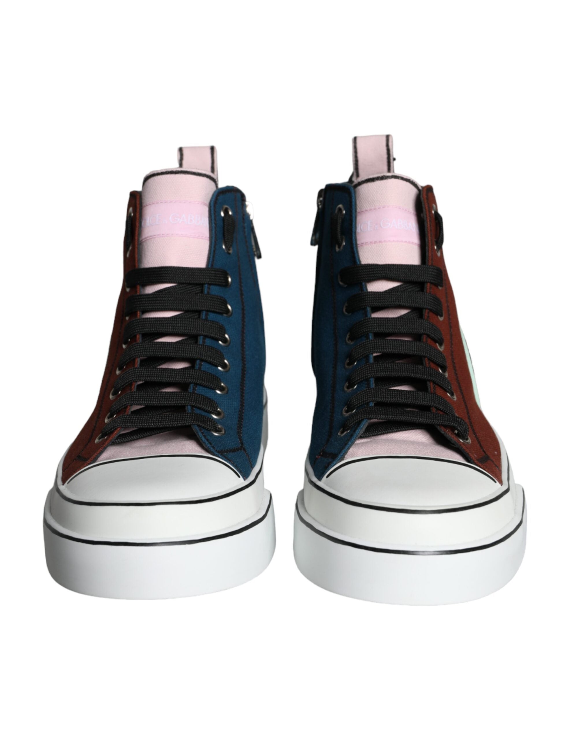 Dolce & Gabbana Multicolor Patchwork High Top Sneaker Shoes-2