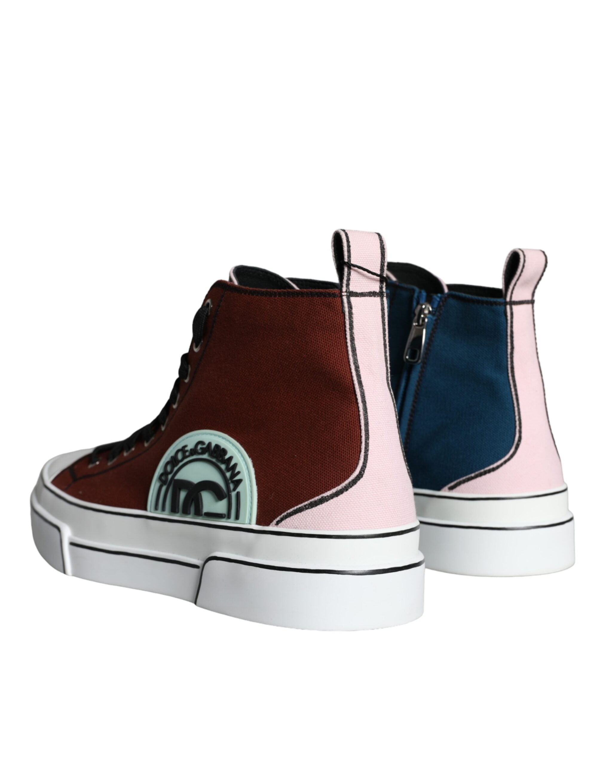Dolce & Gabbana Multicolor Patchwork High Top Sneaker Shoes-4