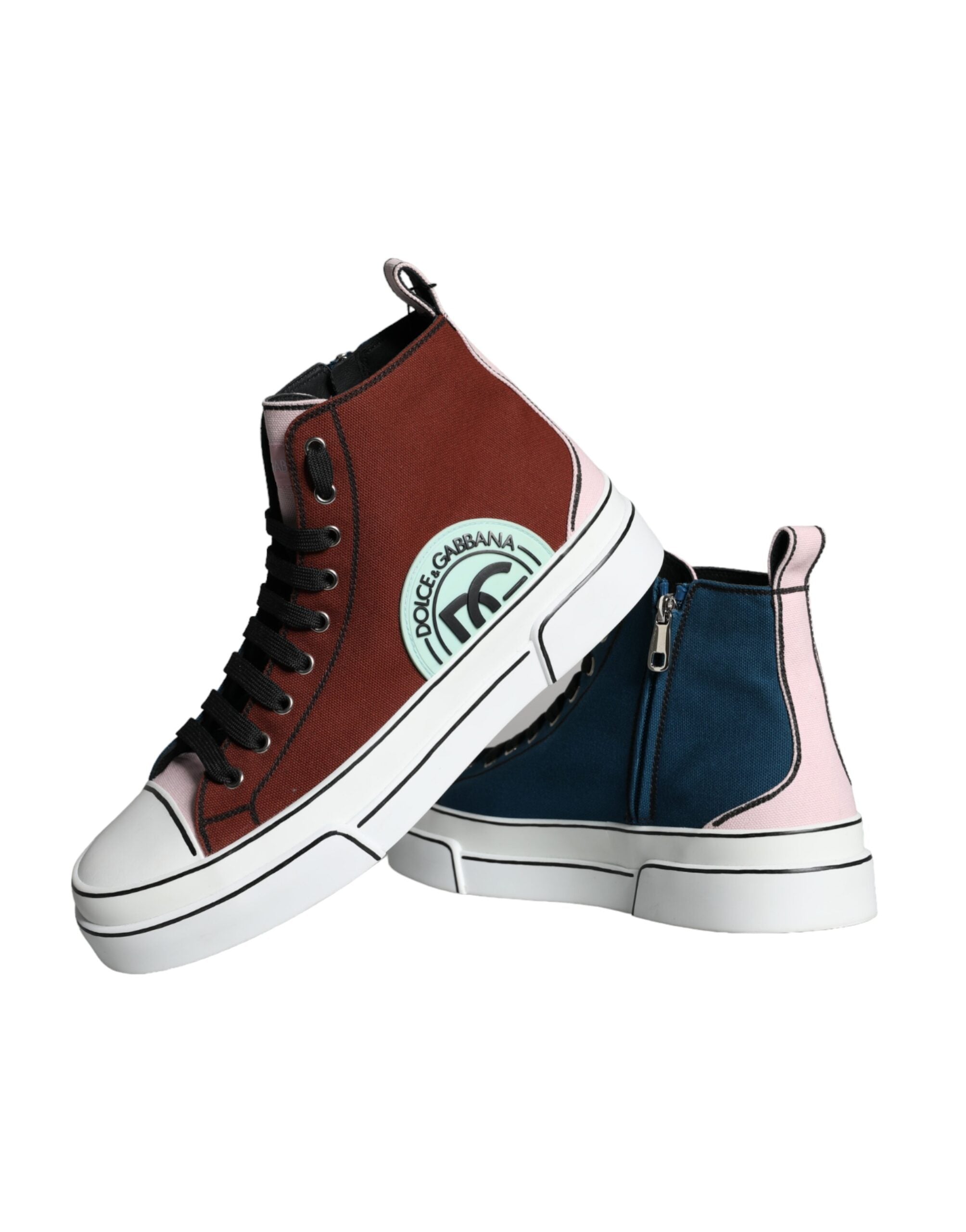 Dolce & Gabbana Multicolor Patchwork High Top Sneaker Shoes-7
