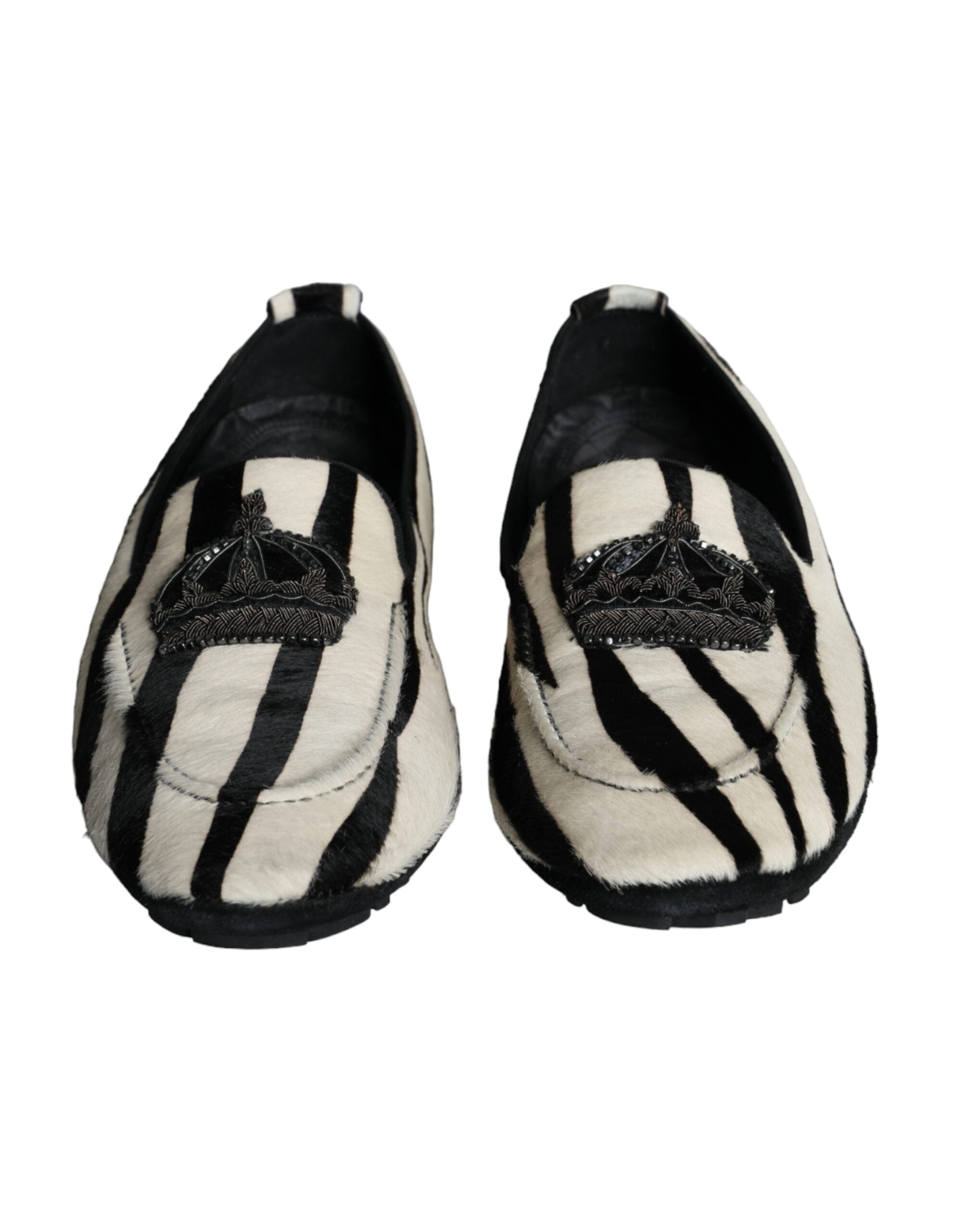 Mocasines sin cordones de piel de becerro en blanco y negro de Dolce & Gabbana para hombre-2